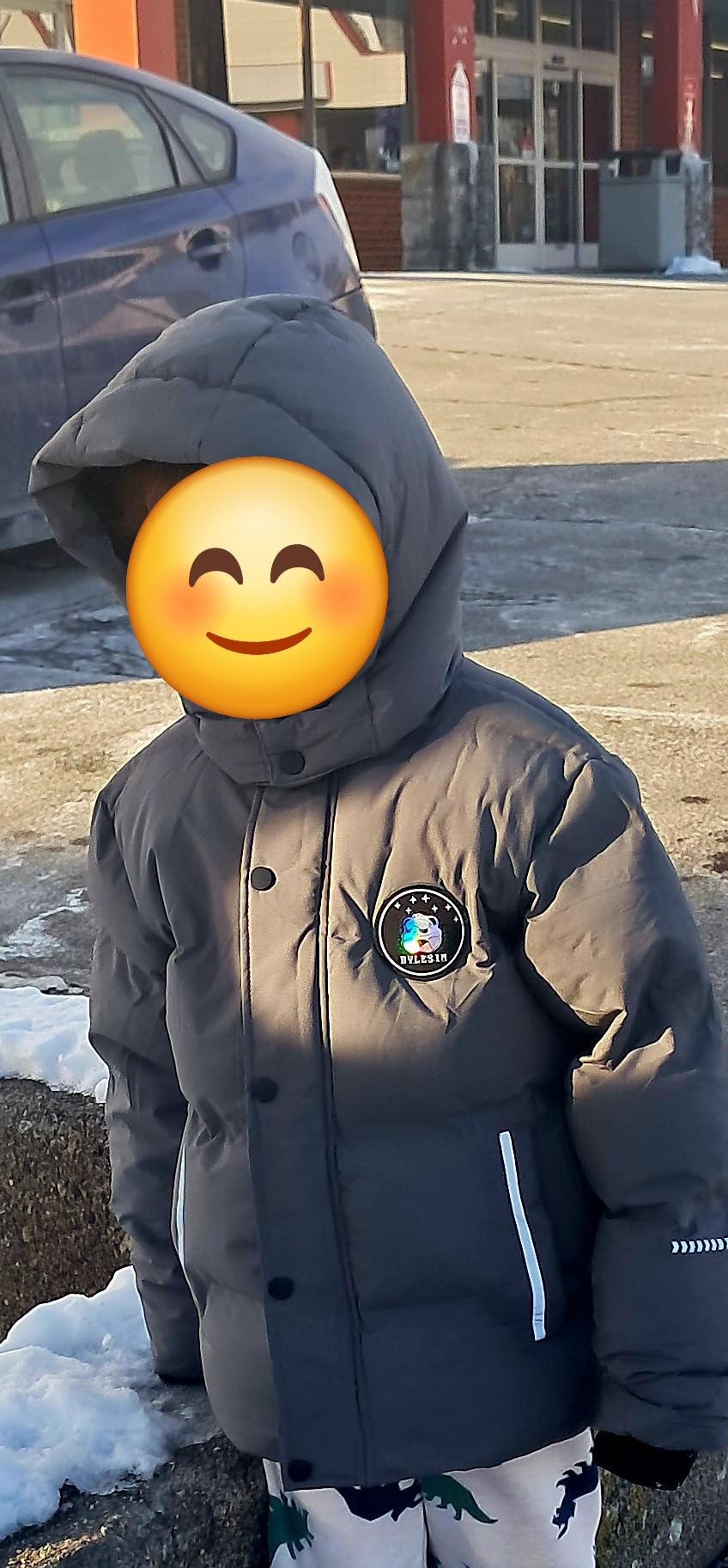 MoFiz Kids Boy's Waterproof Puffer Cotton Jacket Warm Fleece Lined Down Coat Thick Hooded Winter Coat customer photo 1