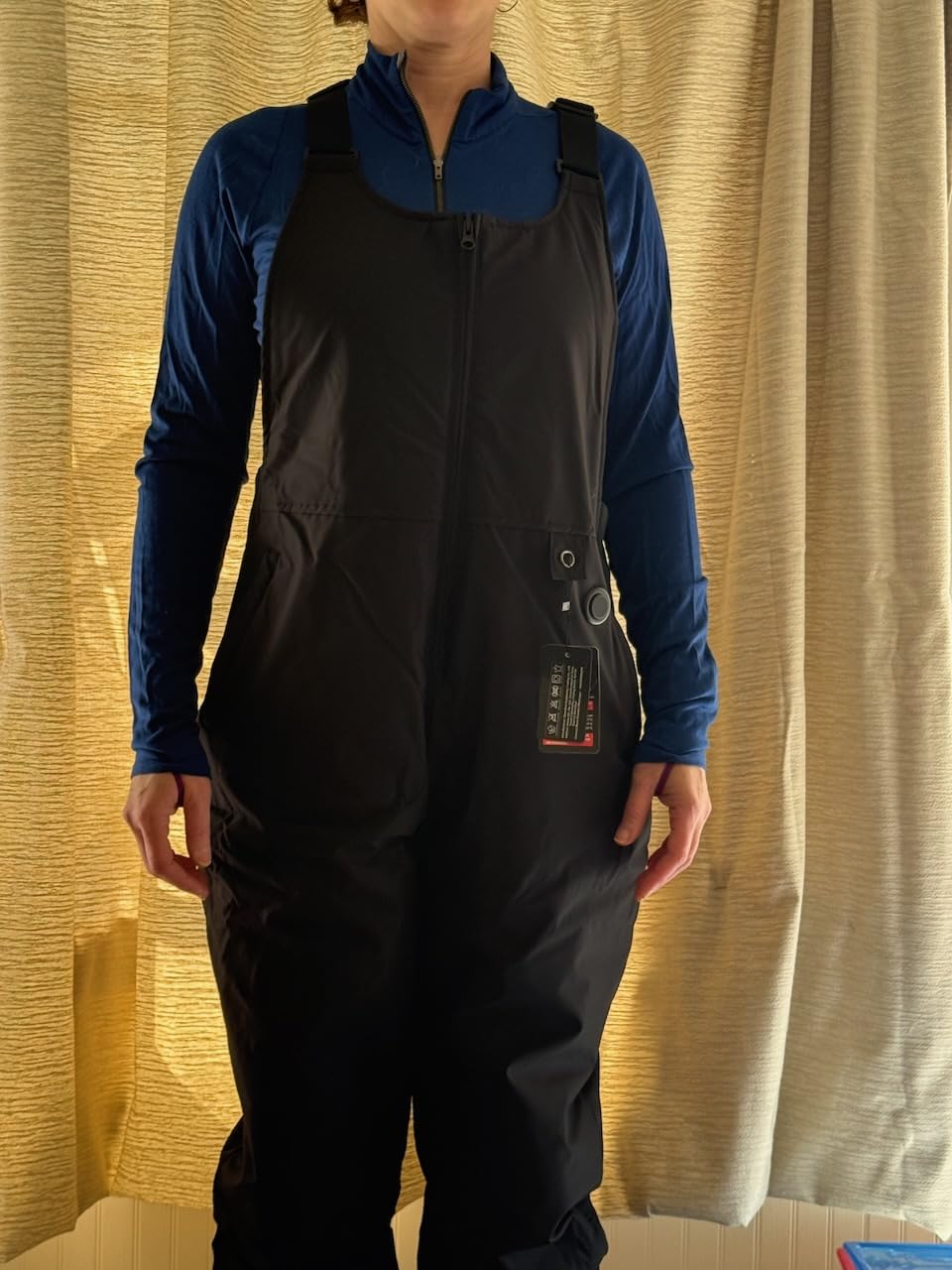 Men's Heated Working Overalls, Winter Waterproof Insulated Ski Bibs, Electric Thermal Snow Pants with Battery Pack customer photo 1