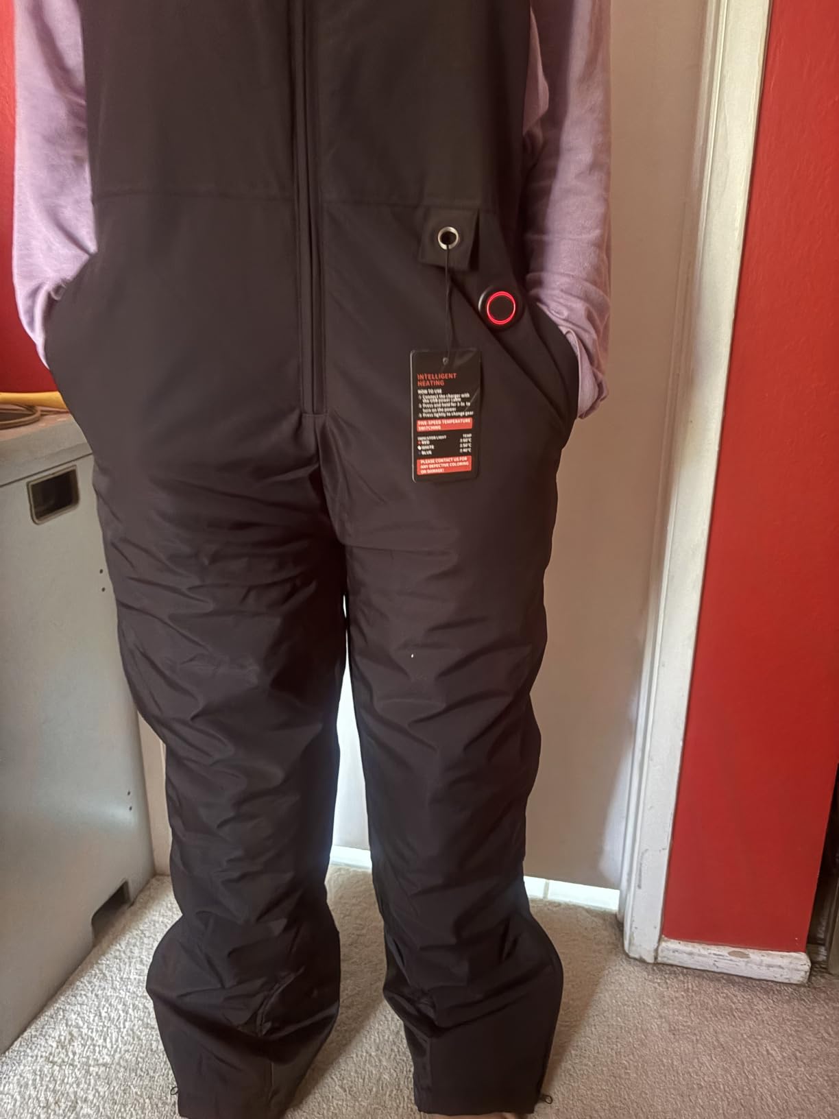 Heated Women's Snow Bibs, Waterproof Insulated Ski Overalls for Women, Lightweight Heated Pants for Work customer photo 2