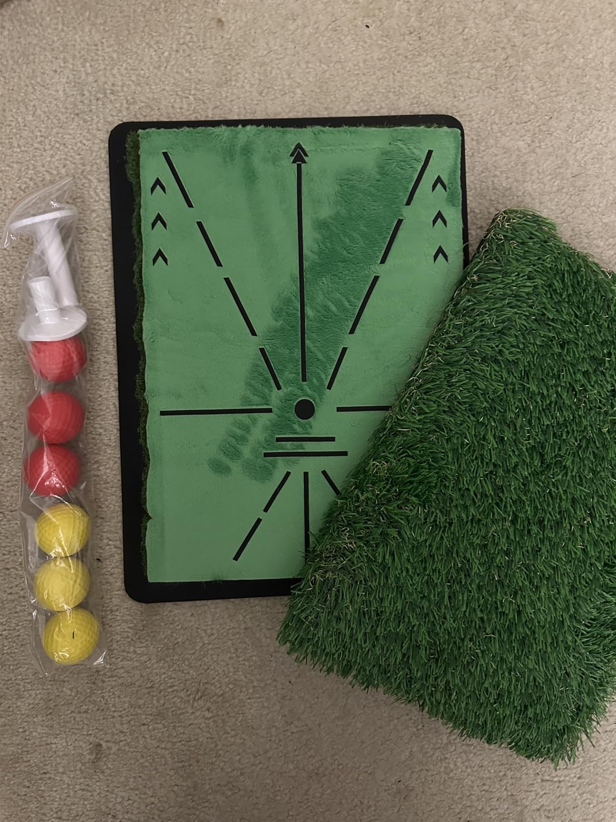 Golf Hitting Mat, Swing Path Feedback Golf Training Mat, 16