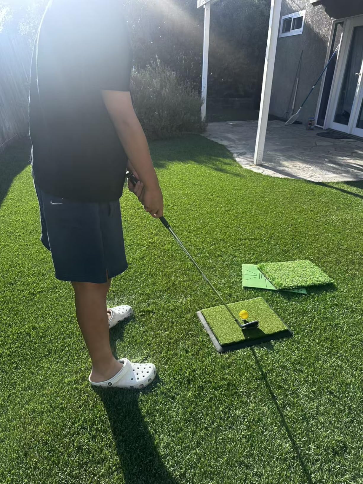 Golf Hitting Mat, Swing Path Feedback Golf Training Mat, 16