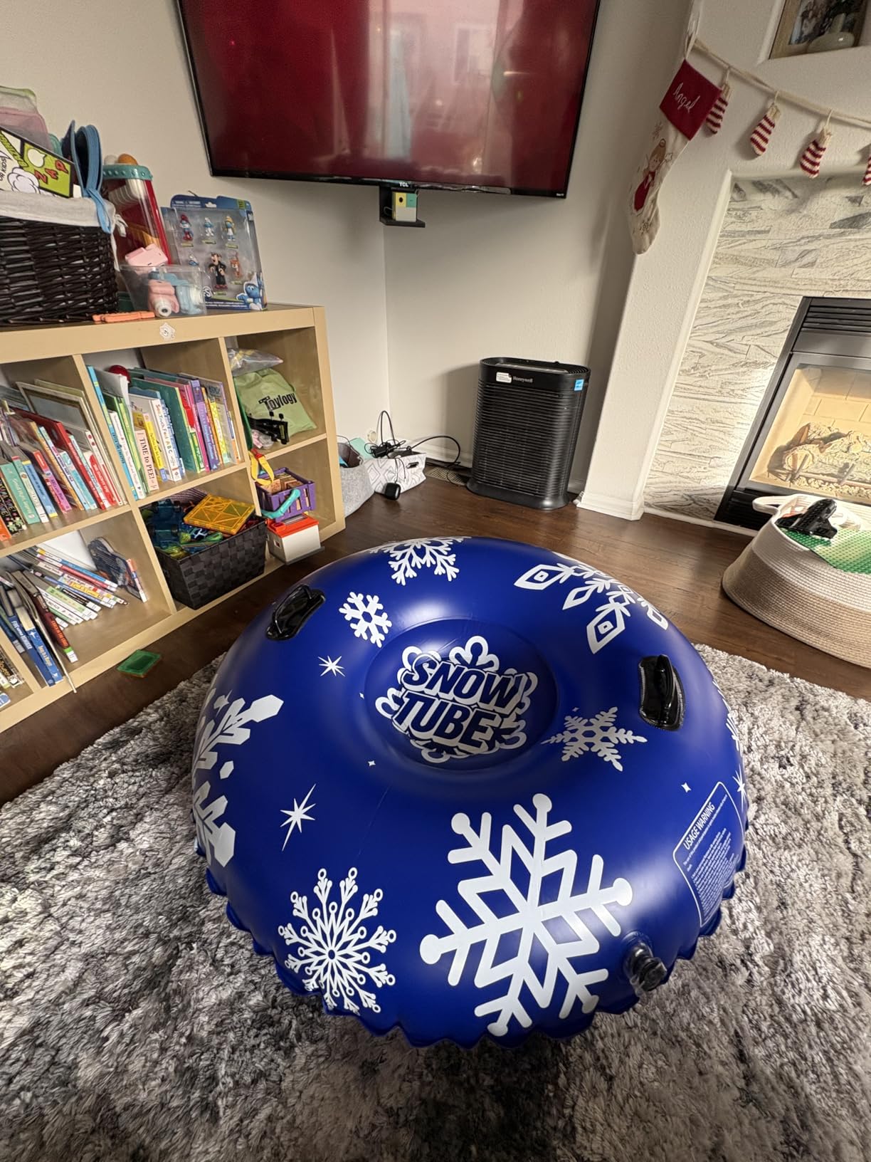 ZMLM Snow Tube, 47 Inches Inflatable Snow Sleds for Kids and Adult, Thickened Heavy Duty Hard Bottom Snow Sled with Handles Supplies Gifts Winter Sports Toys for Boys Girls Family Activities Outdoor customer photo 1