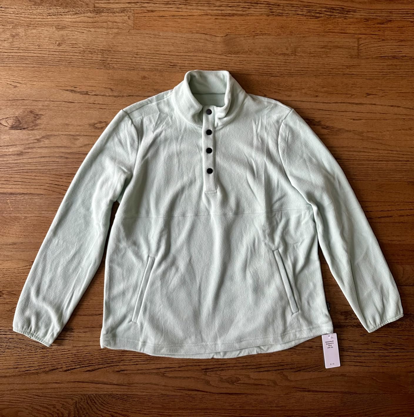 Women's 1/4 Button Down Fleece Pullover Thermal Long Sleeve Shirts Ski Mid Layer with Pockets Thumbhole Warm Tops customer photo 1