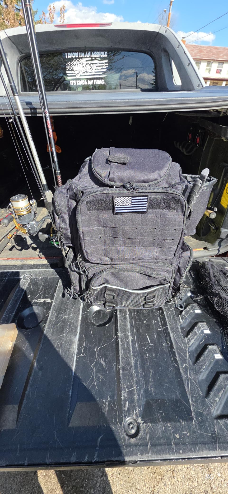 Tactical Fishing Backpack with Tackle Boxes, Rod Holders & Bottle Holder, 50L Large Tackle Box Backpack with Cooler customer photo 1