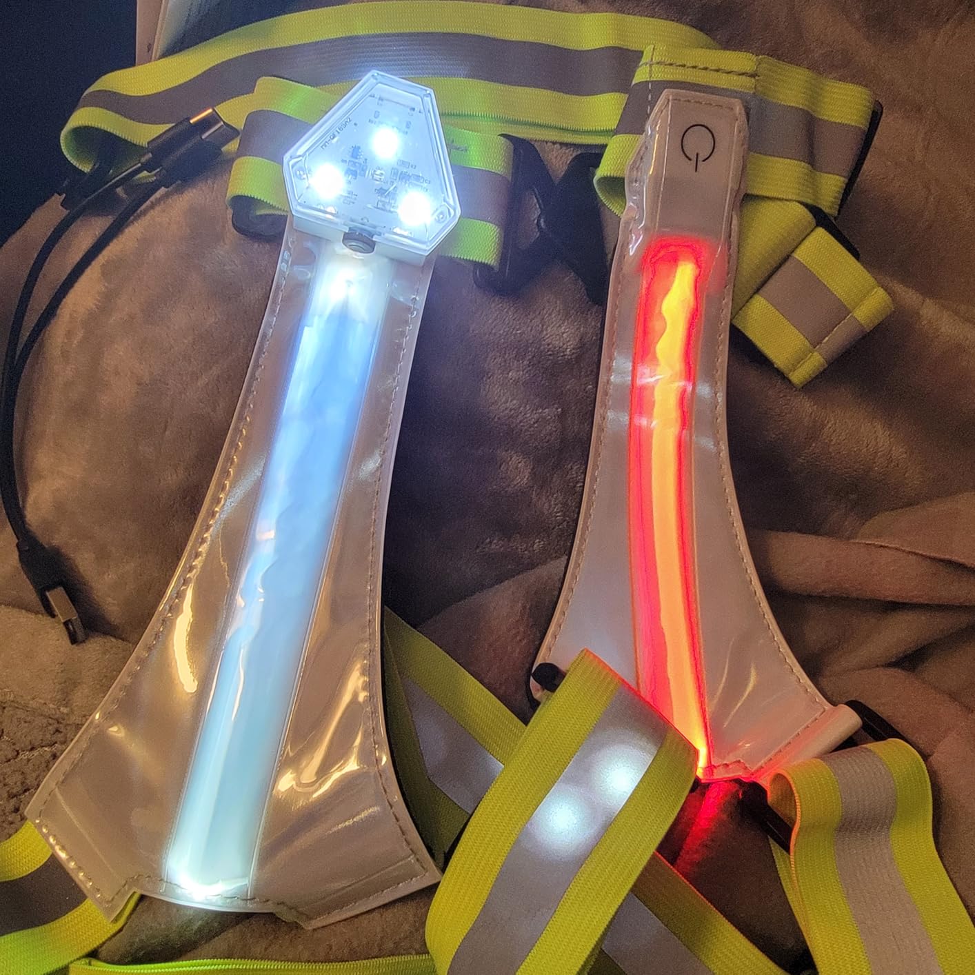 Zacro LED Reflective Vest with Chest Light 500LM, 5 RGB Colors High Visibility Rechargeable Light Up Running Vest IPX4 Night Safety Running Gear for Dog Walking, Cycling, Adjustable for Men Women Kids customer photo 2