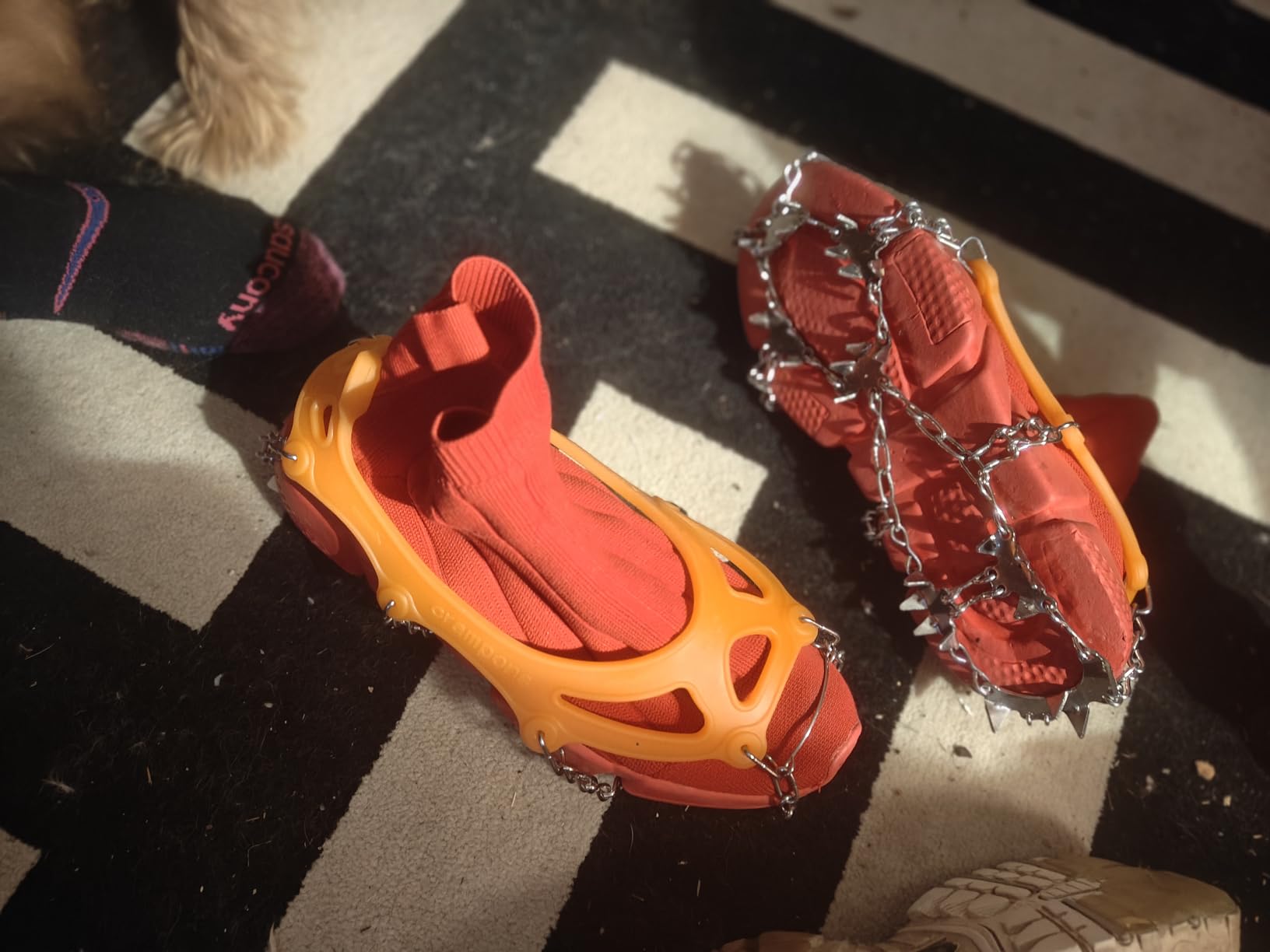 Crampons: Ice Cleats for Shoes and Boots with 28 Spikes - Traction Slip-on Stretch Footwear for Walking and Shoveling on Ice and Snow customer photo 1