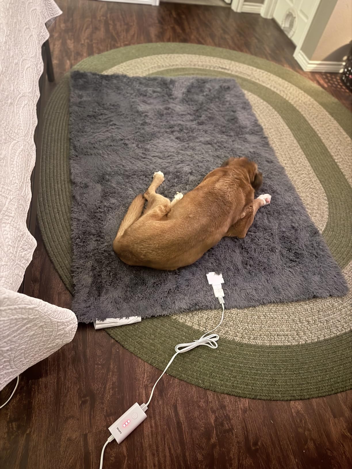 GarveeHome Wired Heated Floor Mat 4x6 ft, Electric Heated Rug Gaming Rug with 3 Heat Levels & Auto Off, Soft Plush Heating Carpet Foot Warmer for Living Room Bedroom Office Playroom Game Room, Grey customer photo 1
