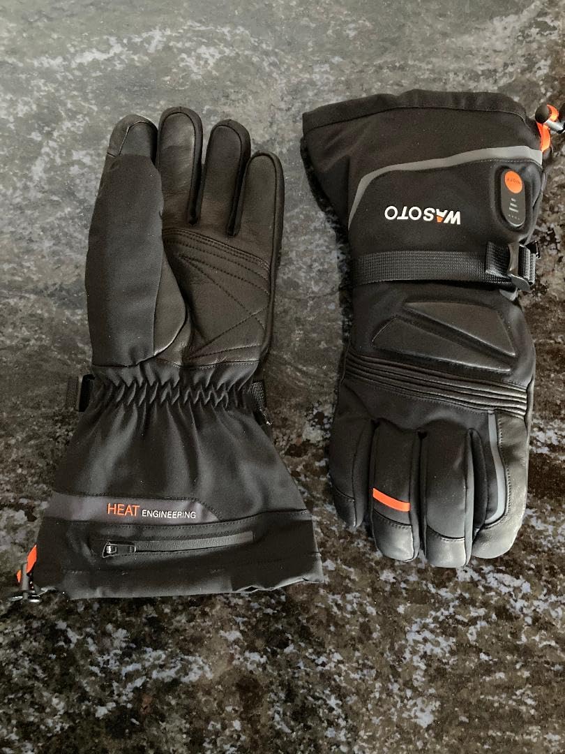 WASOTO Heated Gloves for Men Women, 7.4V Battery 22.2WH Rechargeable Electric Heated Leather Gloves for Winter Outdoor Work Motorcycle Riding Skiing Snowboarding Hiking Camping Raynaud customer photo 1