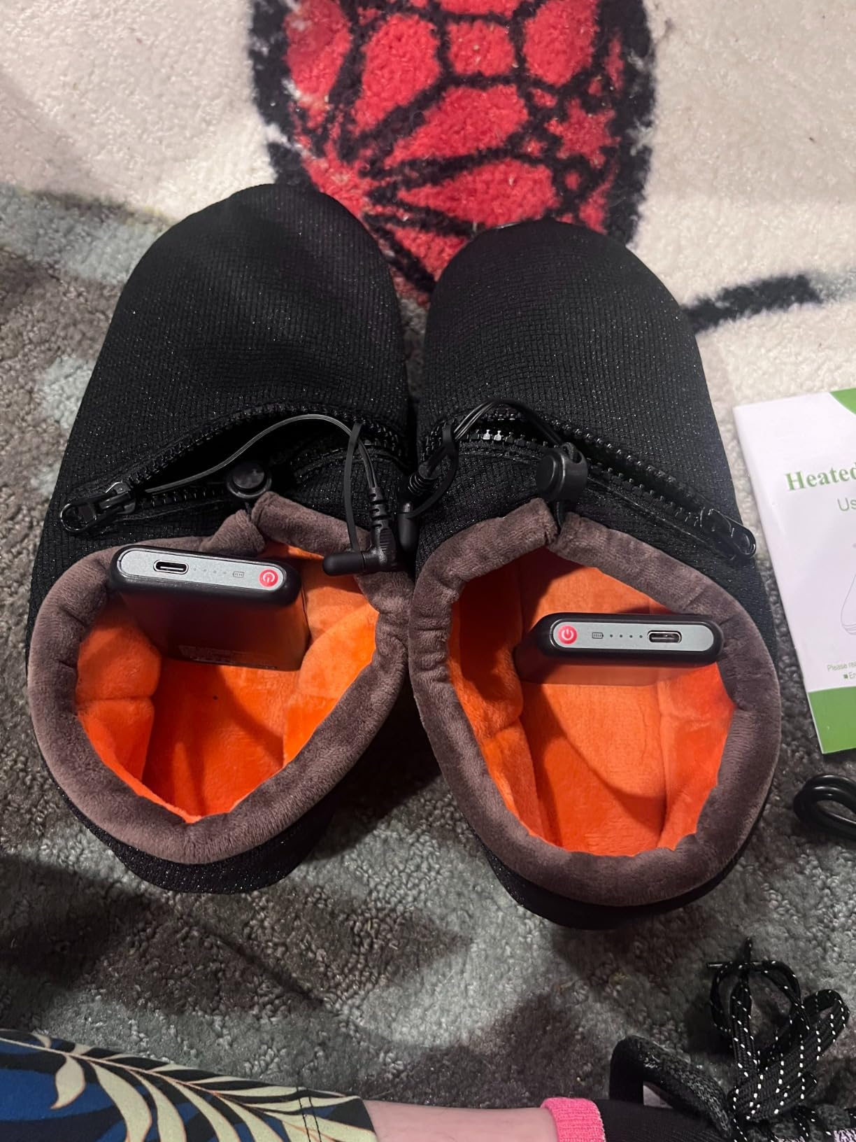 Foot Warmer, Heated Slippers for Women Men, Heated Shoes Rechargeable Battery 5000mAh, Anti-Accidental Touch, Heat Slippers, Winter Foot Warmers for Feet for Home Office customer photo 1