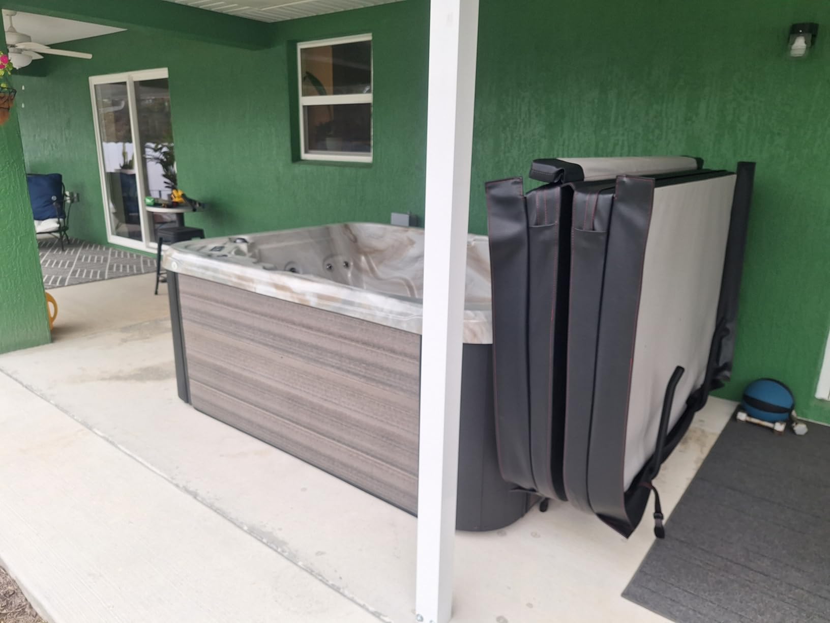 Aluminum Hydraulic Hot Tub Cover Lift, U-Shaped Bottom Insert Spa Cover Lifter, Adjustable Height from 25