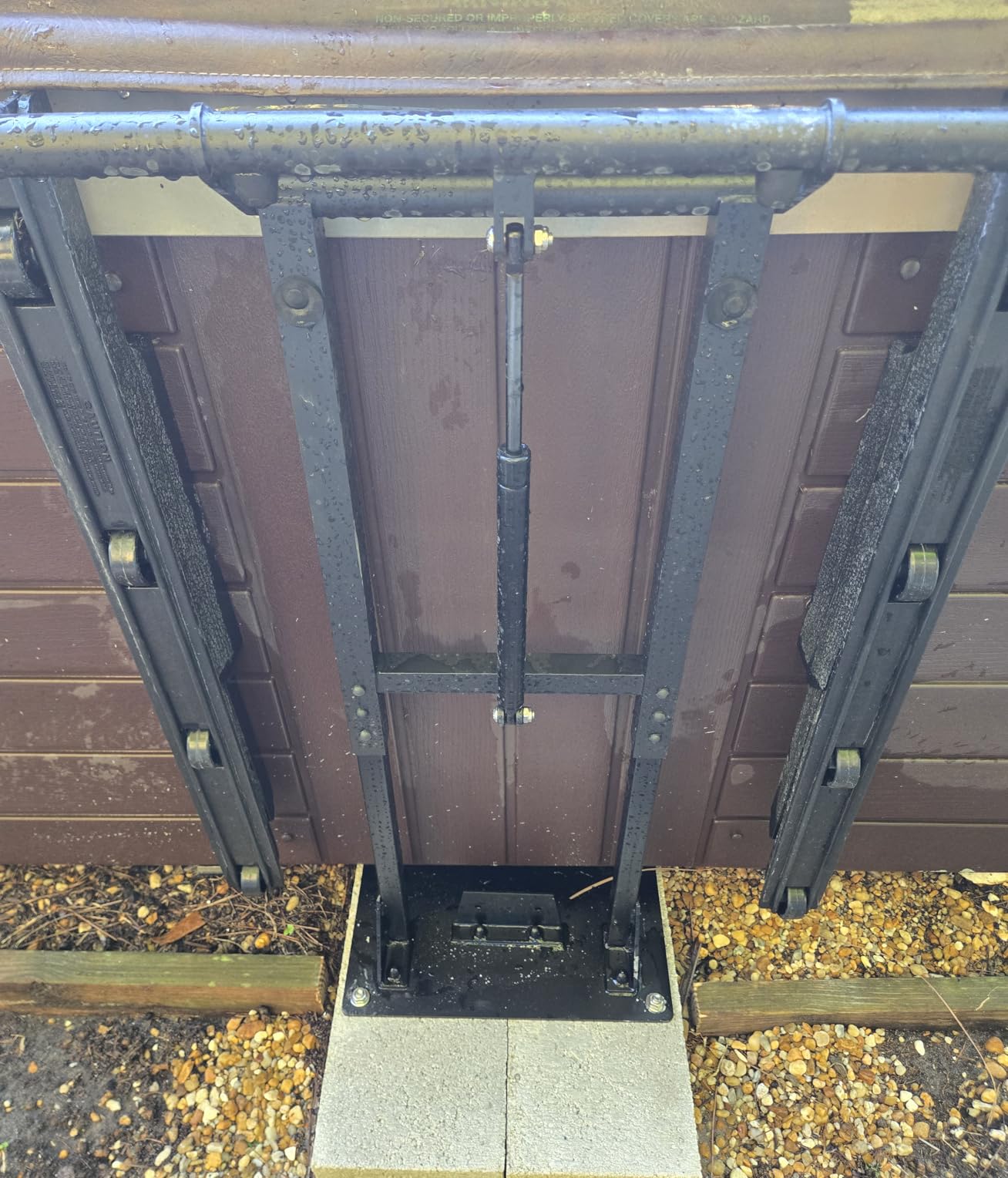 Aluminum Hydraulic Hot Tub Cover Lift, U-Shaped Bottom Insert Spa Cover Lifter, Adjustable Height from 25