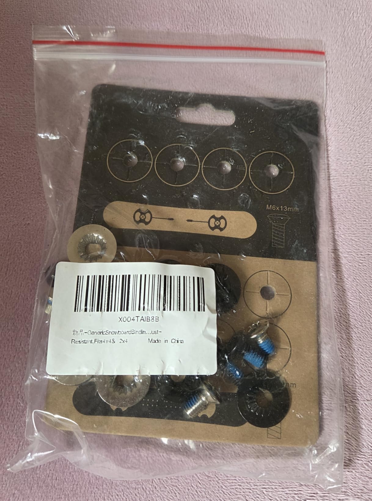 Generic Snowboard Binding Screws, Stainless Steel Replacement Hardware, 12-Pack - M6 x 13/16 mm Mixed Lengths, Phillips Drive, Rust-Resistant, Fits 4x4 & 2x4 customer photo 2