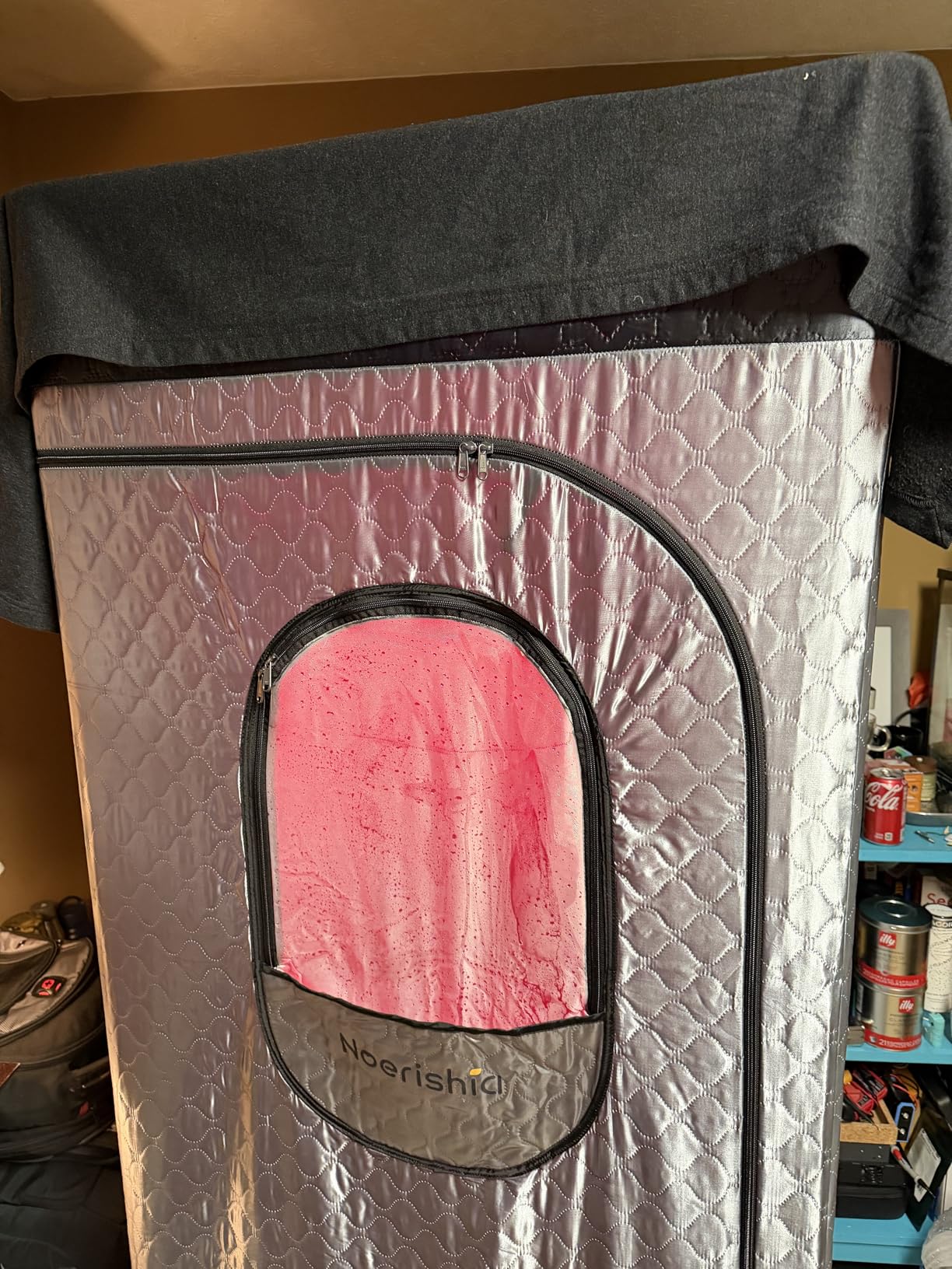 Portable Infrared Sauna Box for Home, Steam Sauna Tent with 660nm & 850nm Red Light Therapy, 3L 1200W Steamer, Oversized Folding Chair, 9 Heat Levels & 99-Min Timer for Home Spa Relaxation customer photo 2