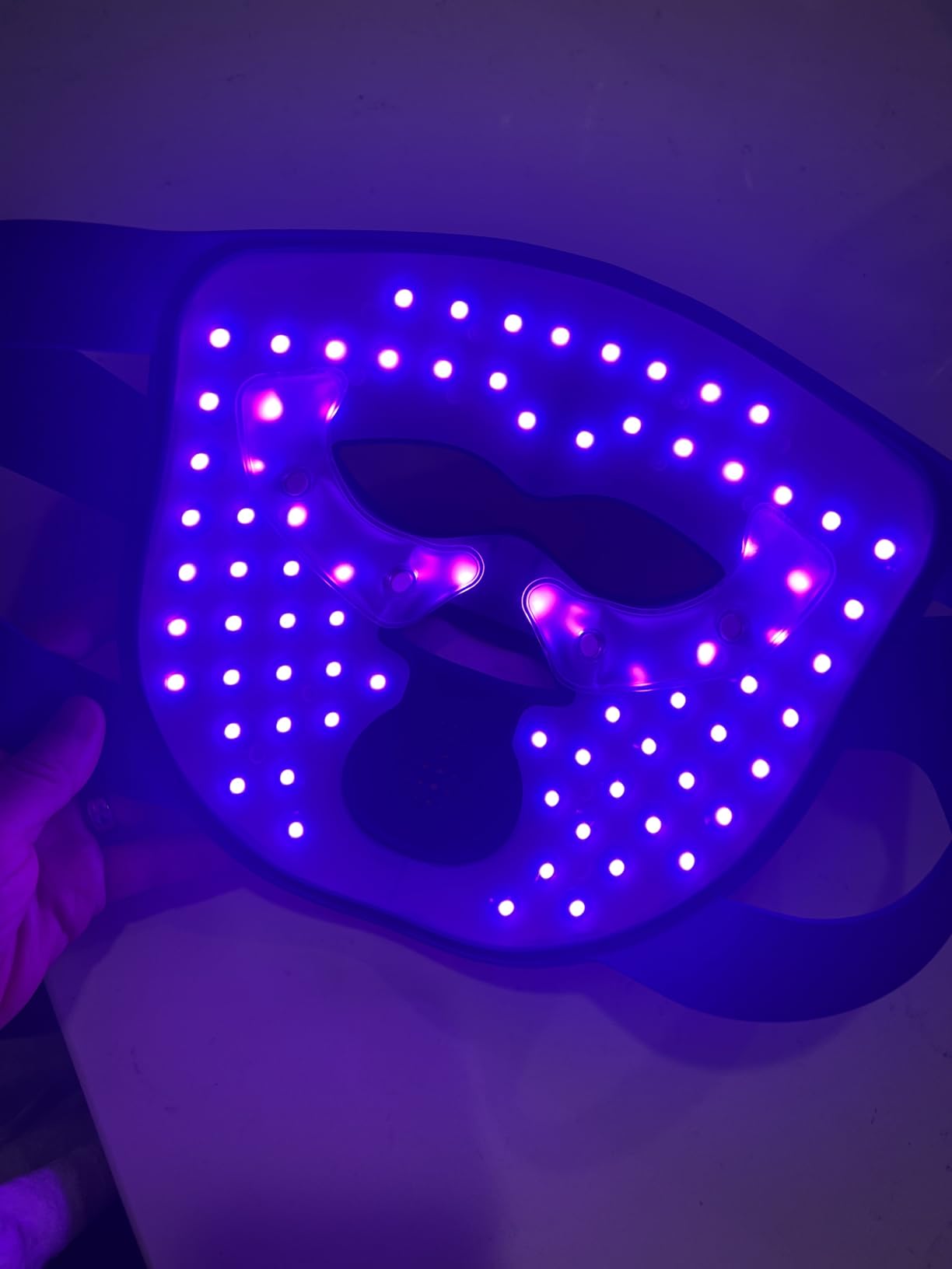 INIA Glow 4D Wireless Red Light Therapy Mask for face - Dual NIR, 320 LEDs, 4 Modes, Under-Eye Cooling, Cordless & Rechargeable LED Face Mask for Home & Travel, Skincare Gifts for Women Mom Wife, Blue customer photo 2