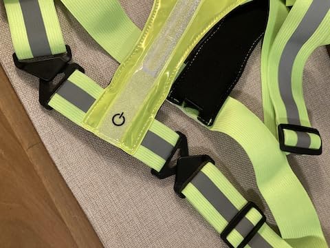 Cuvccn LED Reflective Vest Super Bright Lighting, 360° Visible Running Light for Runners, Waterproof Adjustable Reflective Running Vest Headlamp Gear for Men/Women/Kids Night Walking/Running/Cycling customer photo 1