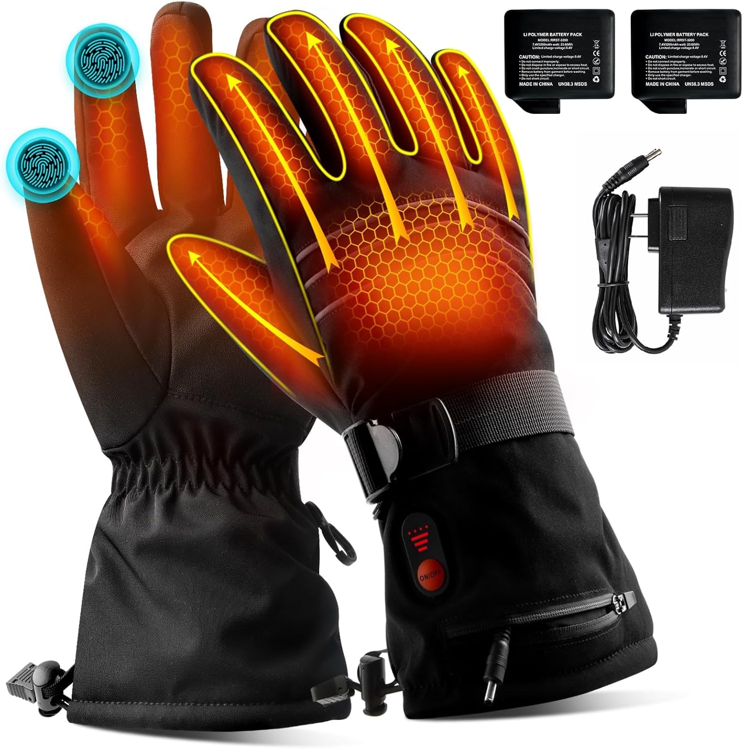 Heated Gloves for Men Women Rechargeable, 7.4V 3200mAh Battery Heated Gloves for Winter customer photo 1