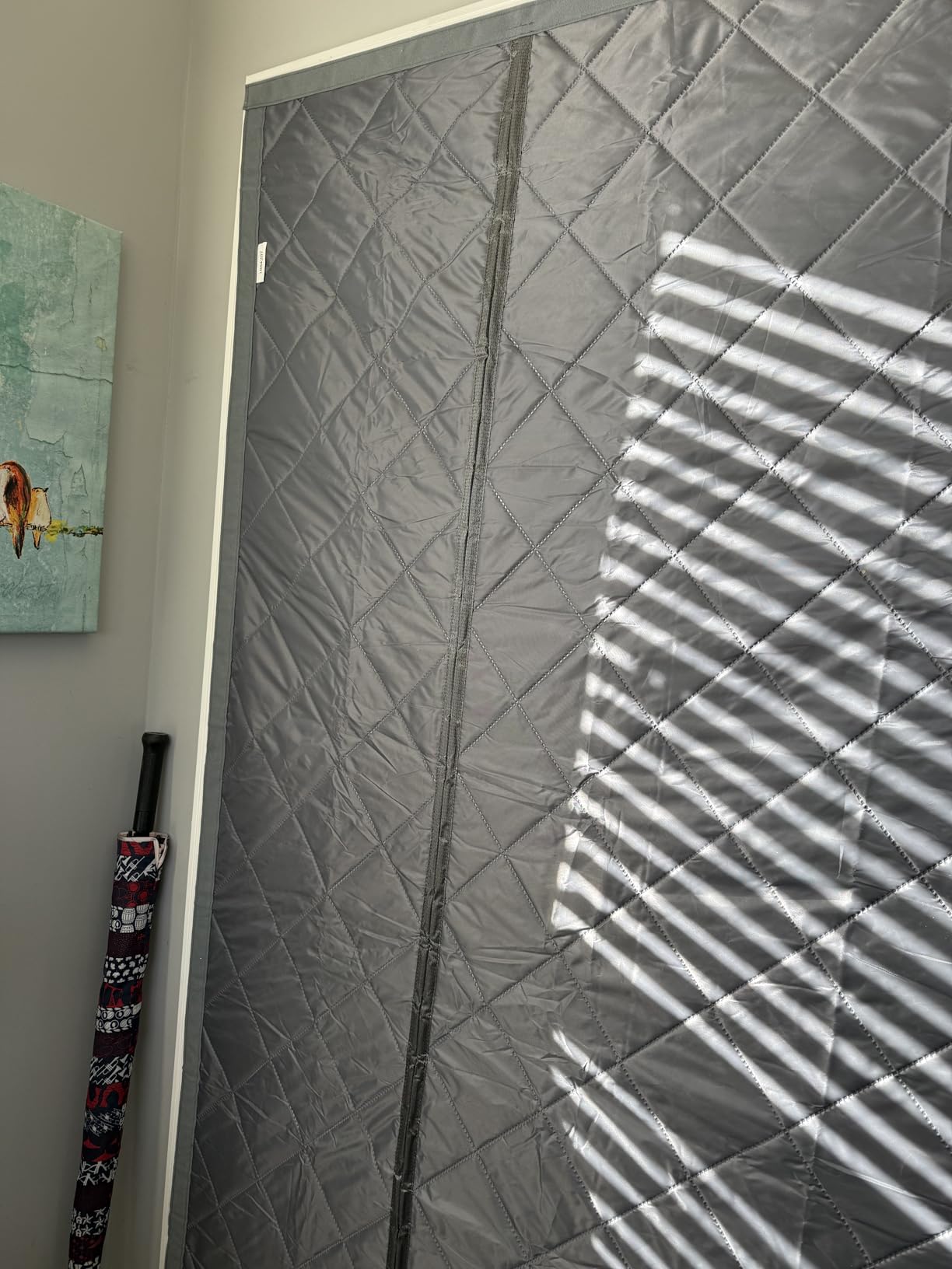 Reversible Wide Magnetic Thermal Insulated Door Curtain for Winter, Thicken Polyester Fiberfill & Heavy Duty Oxford Cloth, Temporary Window Insulation Cover Curtain for French Sliding Door, 74
