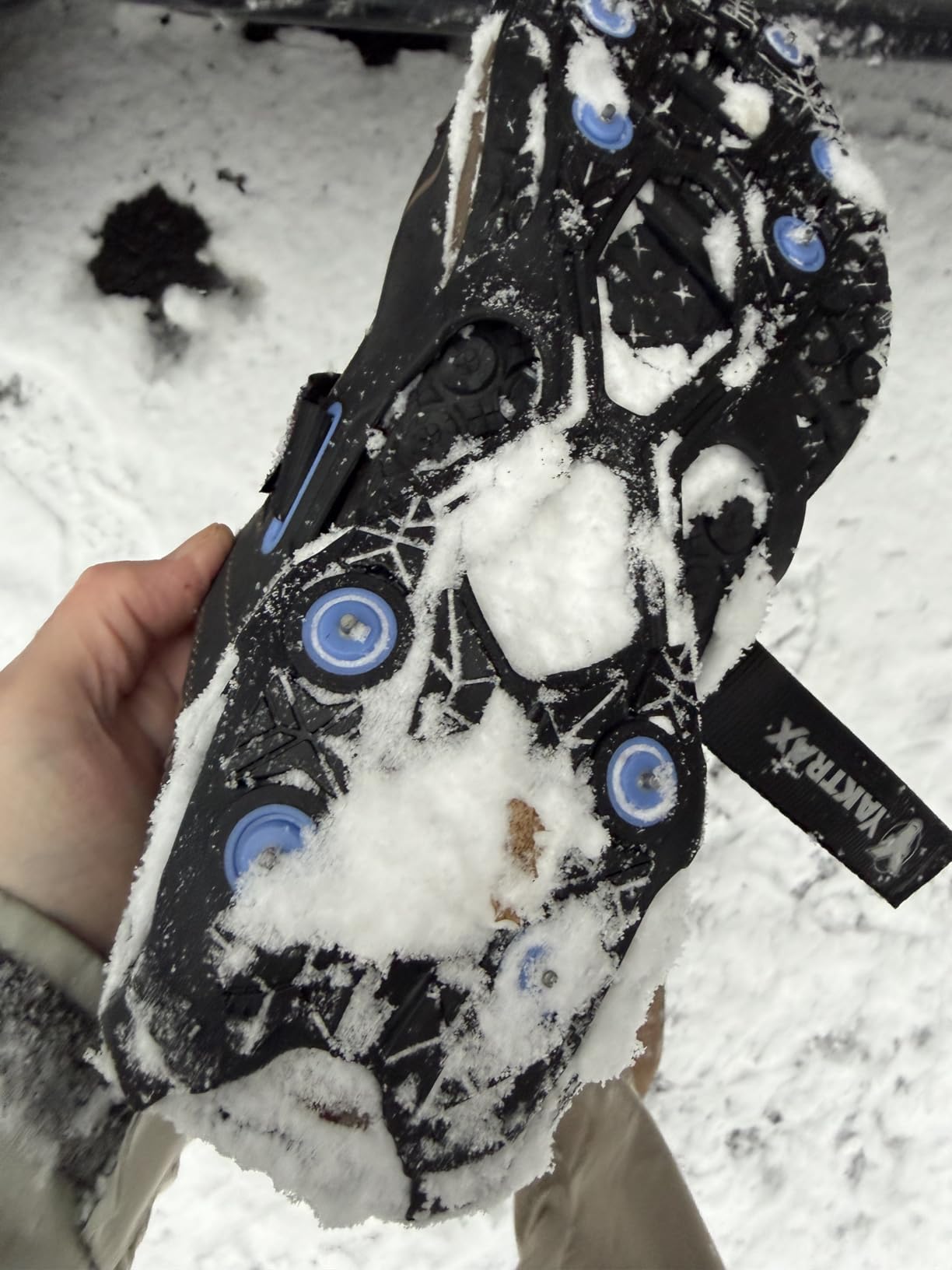 UltraGrip Ice Cleats for Shoes and Boots, Lightweight Winter Traction Device with Carbide Steel Spikes and Siped Tread, Low-Profile Grip for Running, Walking, and Hiking on Snow and Ice customer photo 2