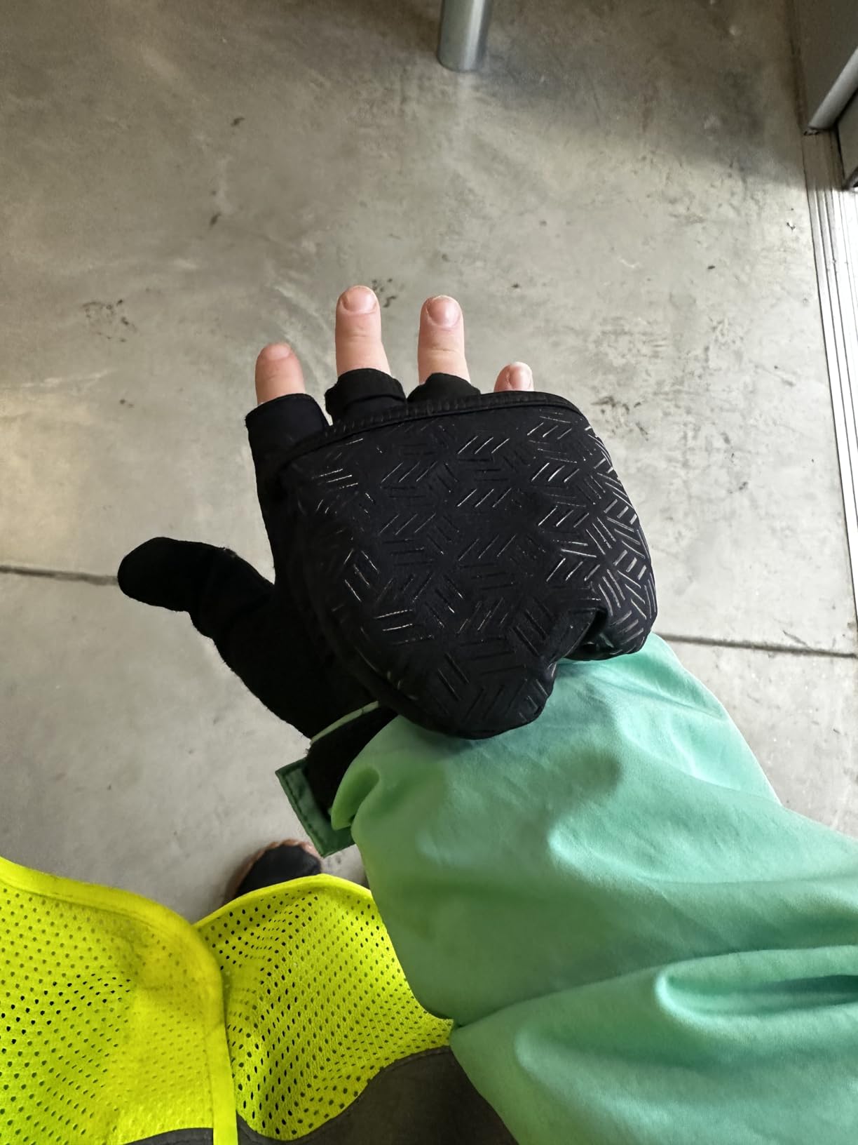 Winter Fingerless Gloves for Men Women, Convertible Mittens with Hand Warmer Pocket, Running Mittens for Photography customer photo 2