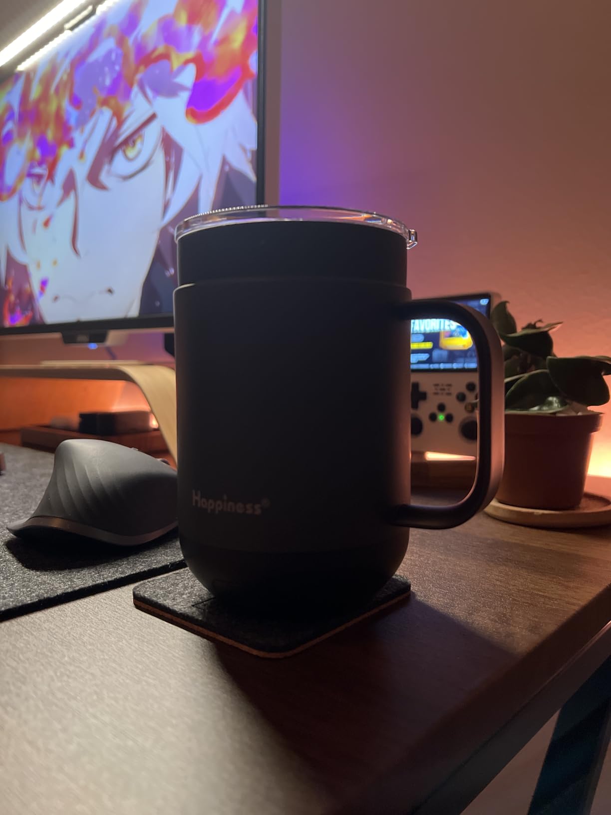 Happiness Smart Heated Coffee Mug, 16oz Rechargeable Electric Self Heating Temperature Control Coffee Cup customer photo 1