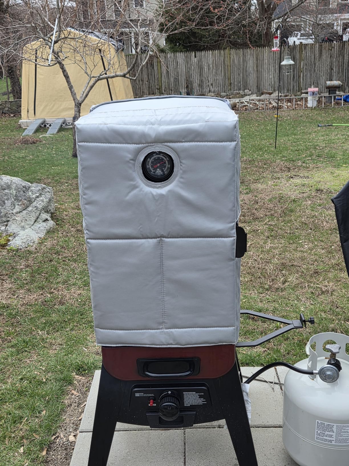 Hisencn Grill Insulation Blanket for Pit Boss Charleston 1020 Combo Grill PB1020NX Smoker Blanket Insulated Thermal Replacement Parts for Pit Boss 1020 Magnetic Smoker Cover for Winter Cooking customer photo 2
