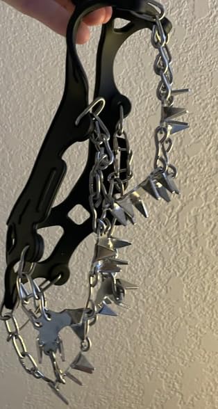 Crampons for Shoes with 28 Stainless Steel Spikes, Anti Slip Crampons for Hiking Boots Women Men, Ice Cleats Traction Snow Grips for Hiking Jogging Fishing Walking Climbing Mountaineering customer photo 2