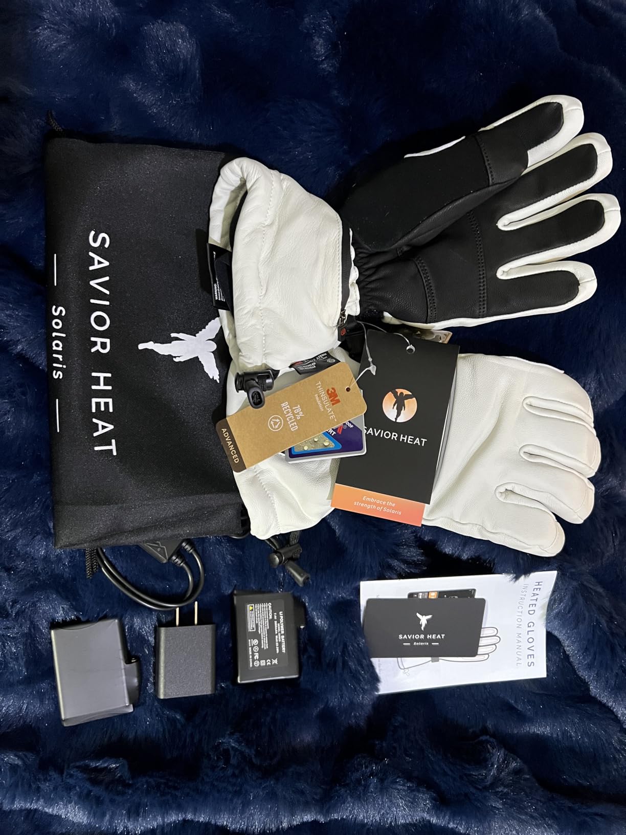 SAVIOR HEAT Heated Gloves for Men Women, EH 8 Pro Electric Leather Ski Gloves for Extreme Cold -5°F, Aero-Grade Aerogel 3M Insulation, 3000mAh Rechargeable Battery Waterproof for Skiers customer photo 1