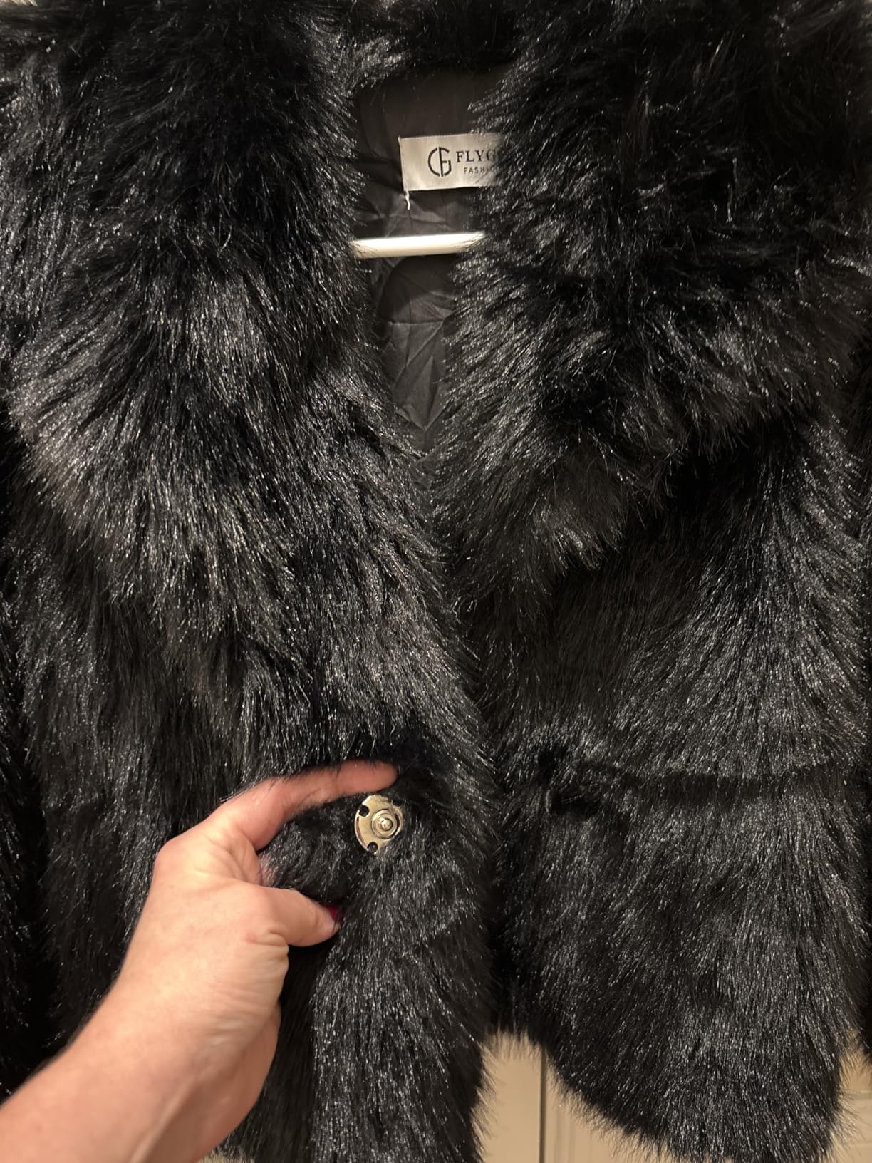 Girls Faux Fur Coat Kids Fluffy Long Sleeve Lapel Collar Open Front Jacket Warm Winter Shaggy Outwear with Pockets customer photo 1