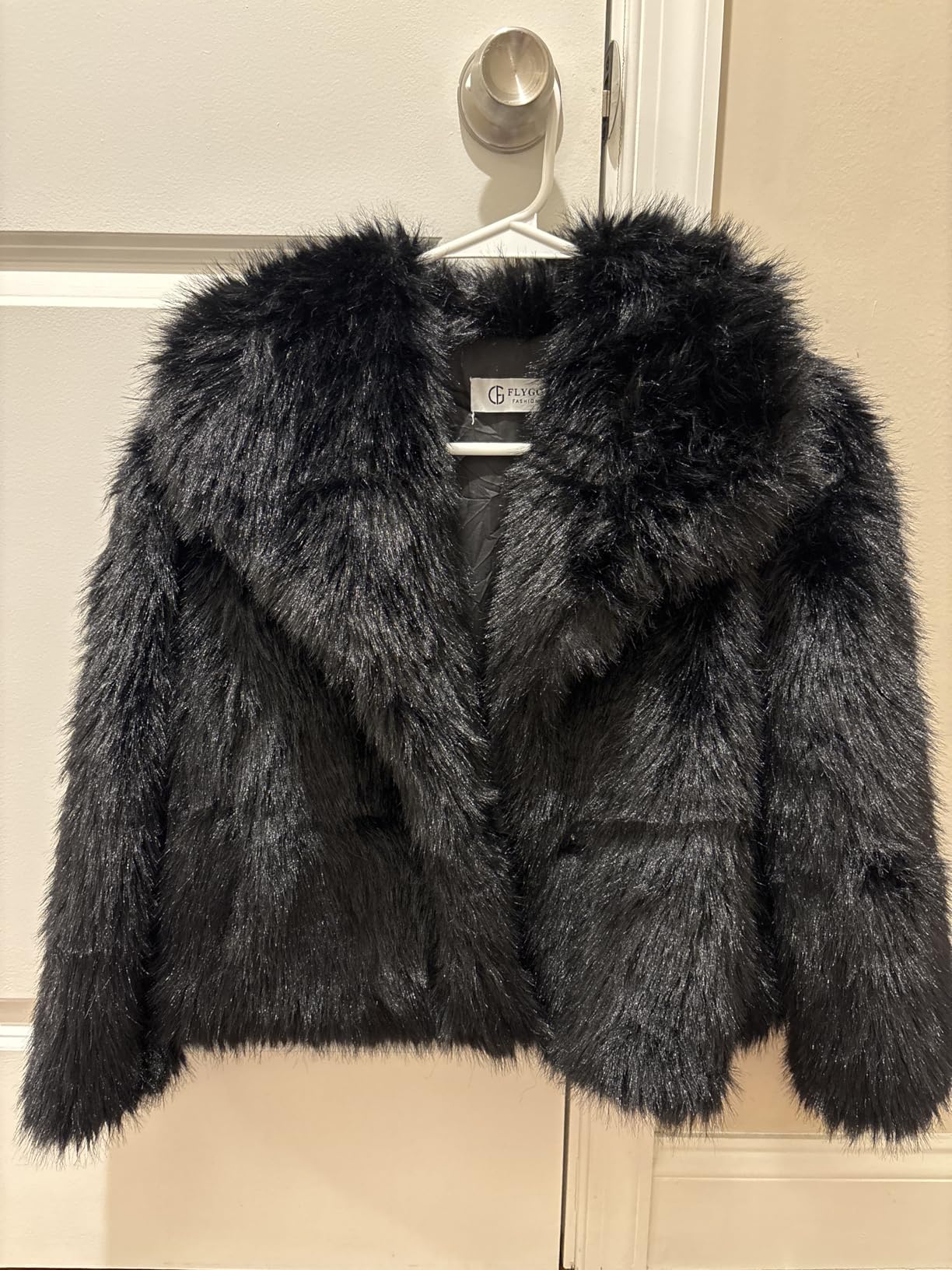Girls Faux Fur Coat Kids Fluffy Long Sleeve Lapel Collar Open Front Jacket Warm Winter Shaggy Outwear with Pockets customer photo 2