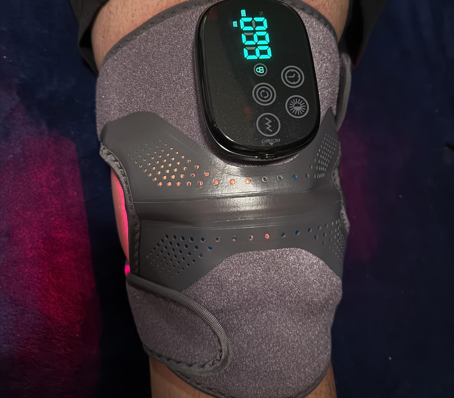 Knee Massager with Heat and Red Light Therapy and Vibration, 660nm & 850nm Infrared Red Light Therapy for Pain Relief, 5000mAh Protable Rechargeable Heated Brace for Knee, Joint, Elbow, Shoulder customer photo 1