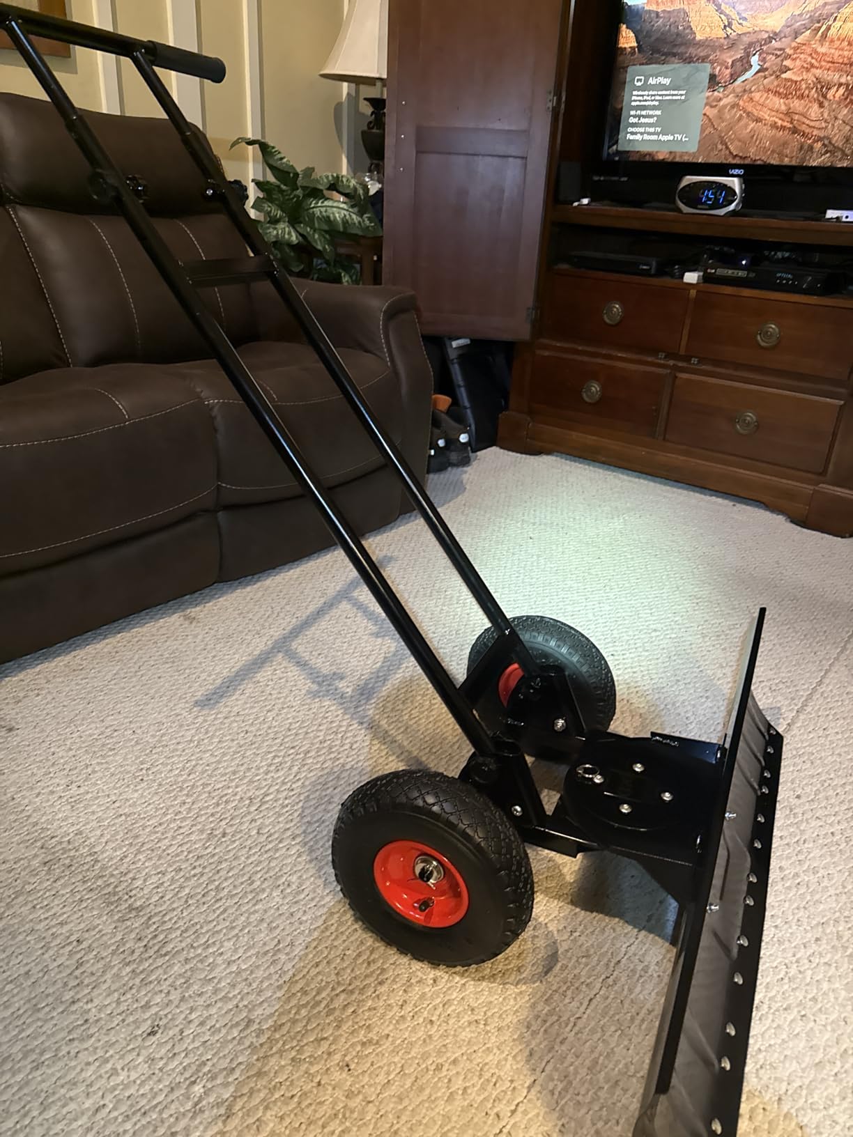 Best Choice Products 48in Heavy-Duty 2-Wheel Snow Pusher Hand Plow for Snow Removal w/Wheels, Adjustable Handle, Blade Angle - Black customer photo 1