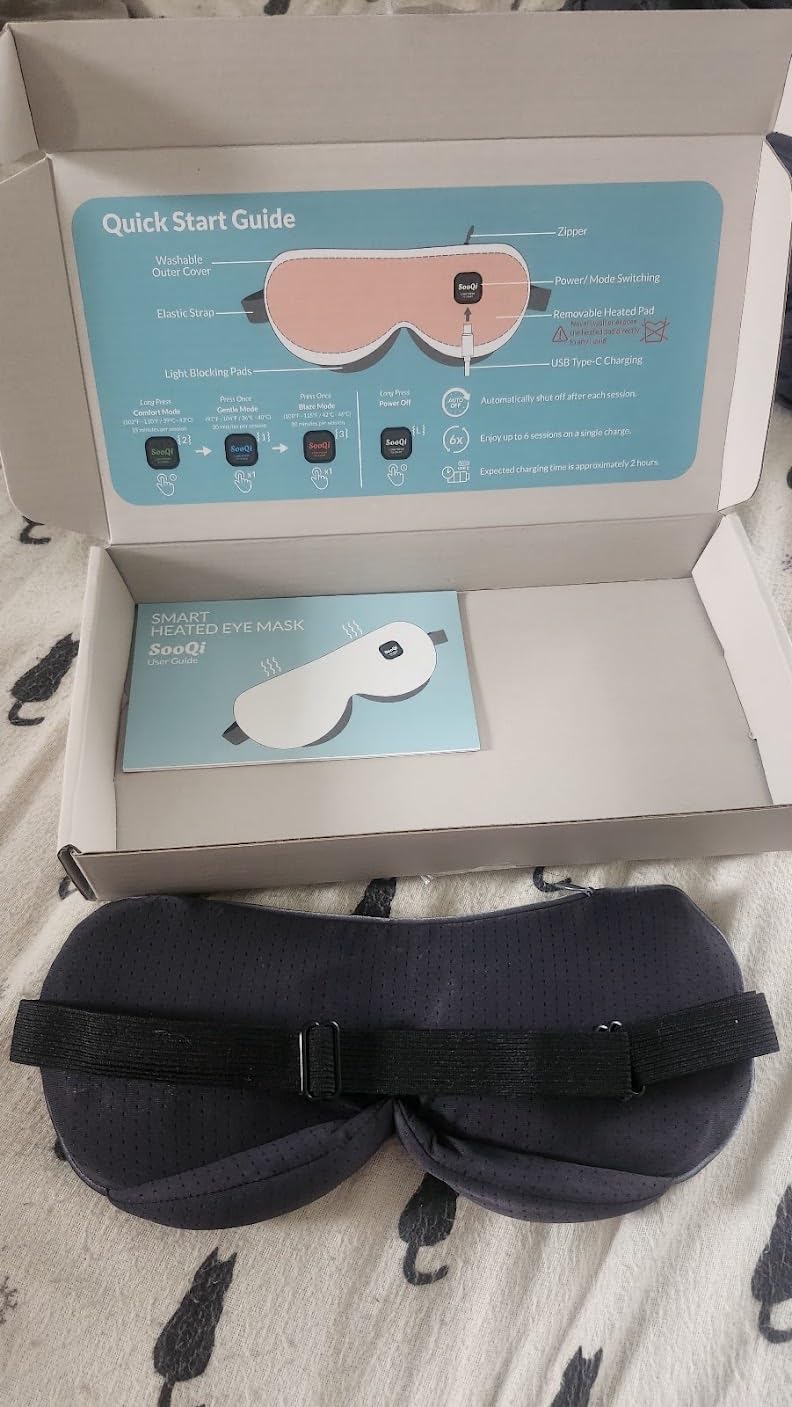 Heated Eye Mask, Cordless Warm Compress for Dry Eyes, Blepharitis & Eye Fatigue - Weighted Heating Pad with 3 Preset Heat Modes, Rechargeable, Auto Shut-Off, Washable Cover for Sleep & Travel customer photo 1