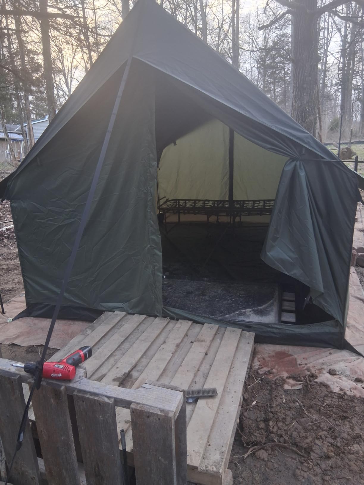 KingCamp Camping Tent with Floor 6-8 Person, Canvas Hot Tent with Stove Jack, Waterproof & Windproof Cabin Tent for Family Camping & Outdoor Parties customer photo 2