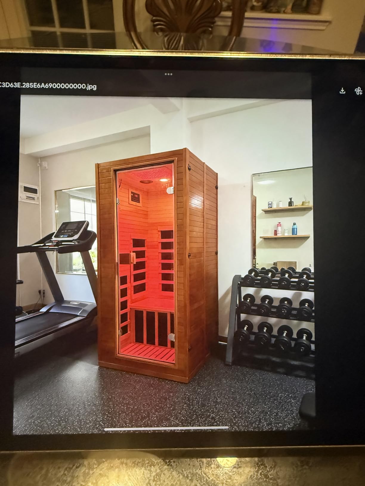 springspa Infrared Sauna for Home, 1 Person Home Sauna with Red Light Therapy, Canadian Hemlock Wooden Dry Saunas Room with Bluetooth Speakers, 1290W/120V, 15 Minutes Pre-Warm up, 31.5*30.32*67Inch customer photo 1