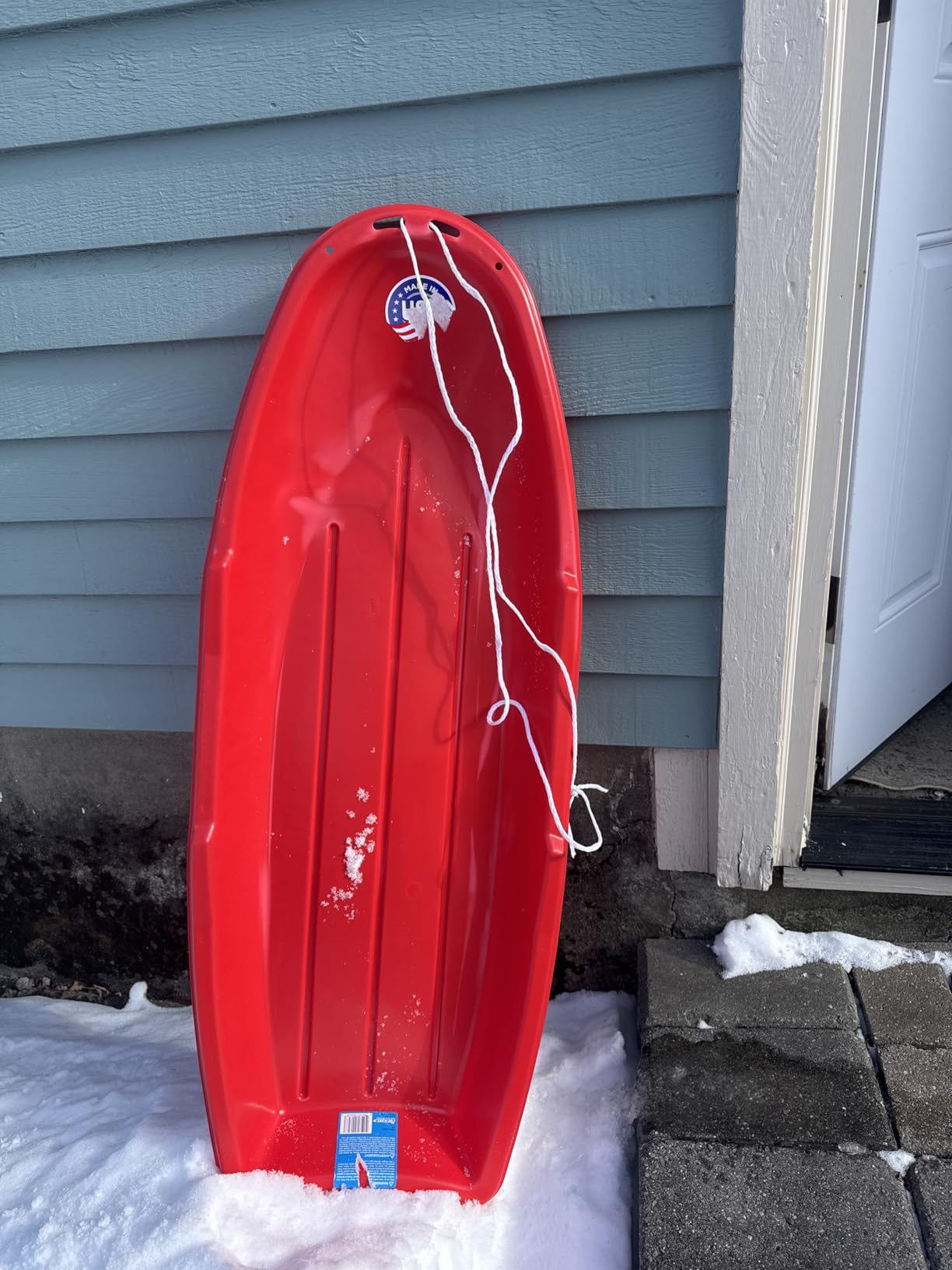 Flexible Flyer Winter Lightning Snow Sleds for Kids and Adults (Red) - 48 Inch Toboggan Style Plastic Sled with Hard Bottom for Fast, Smooth Rides customer photo 1