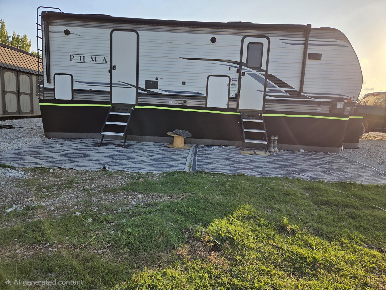 RV Skirting Kits for Winter - Heavy Duty Insulated Camper Skirt for Travel Trailer, 5th Wheel, Motorhome & Class A/B/C, Windproof Bottom Cover with Lock Cable, Black (52.5ft x 2.6ft) customer photo 1