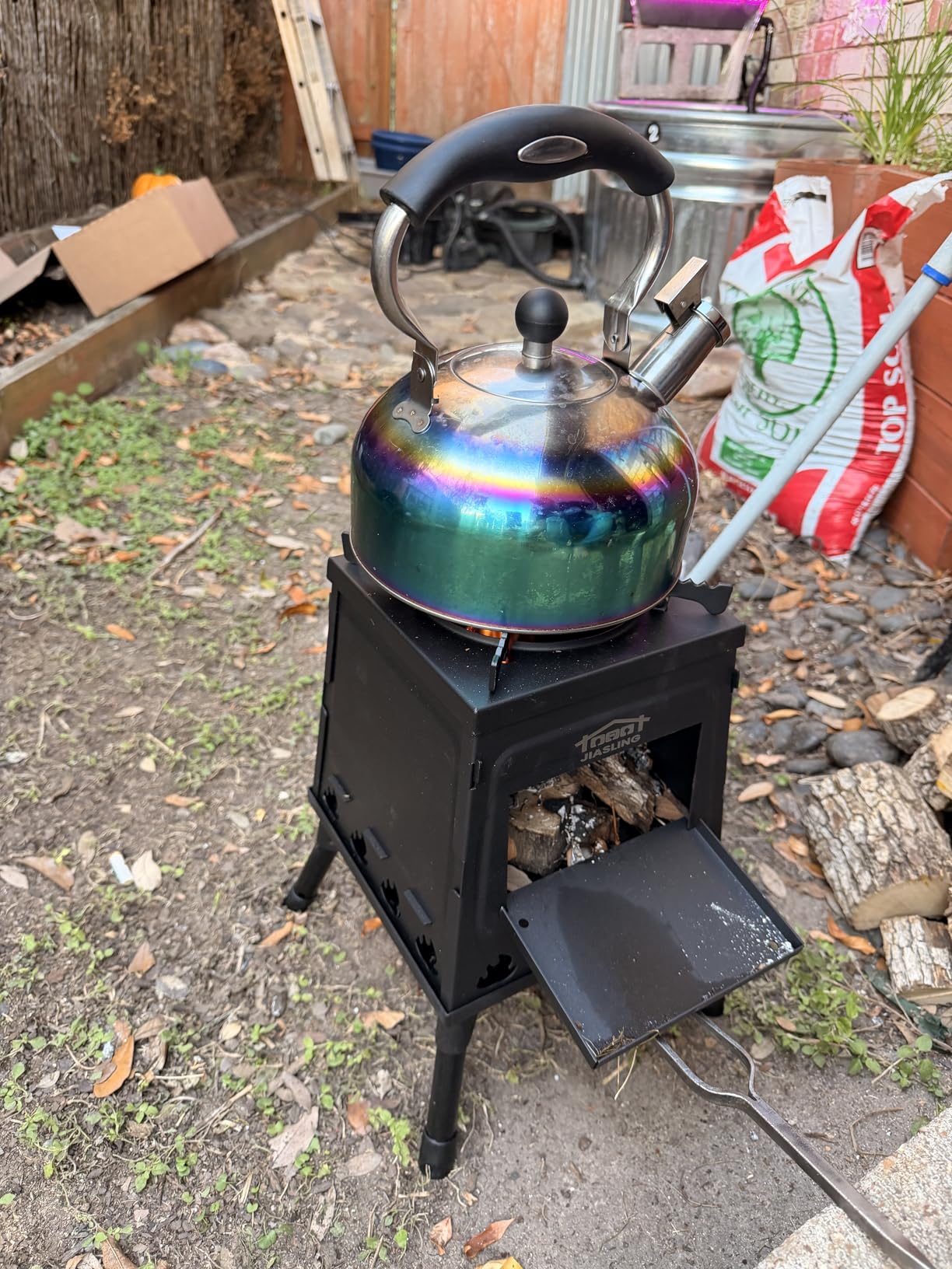 Portable Wood Burning Stove - Lightweight Cast Iron Camp Stove for Backpacking, A Small Size 8.9in * 8.9in * 8.7in Backpacking Camping Stove Kit customer photo 2