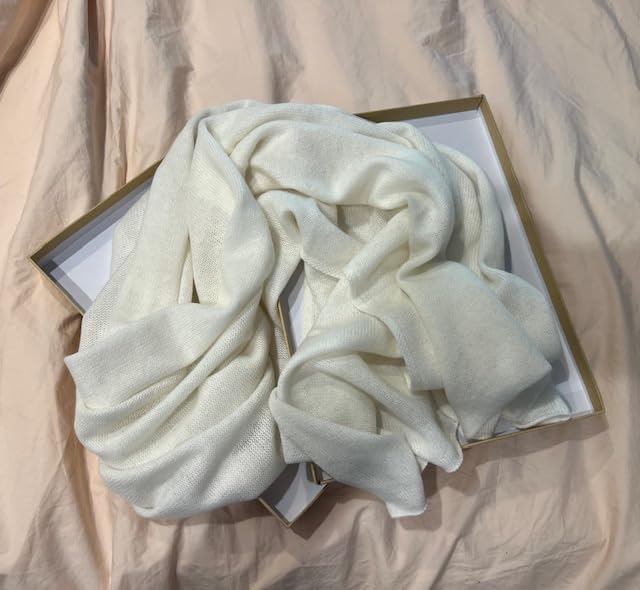 100% Cashmere Shawl for Women, Soft Large Pashmina Wrap, Knitted Lightweight Travel Scarf, 71