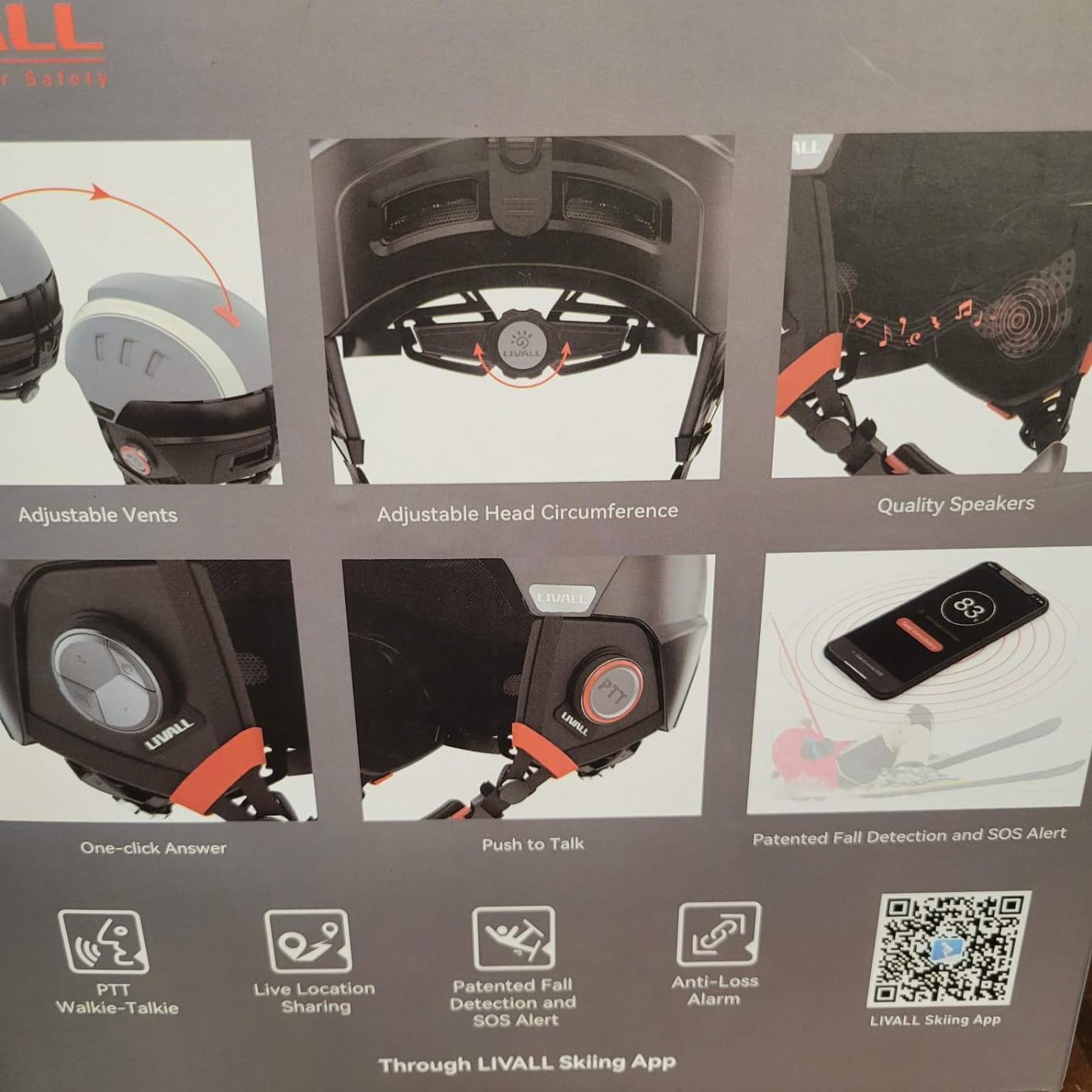 LIVALL RS1 Smart Bluetooth Ski Helmet with Built in Speakers & Microphone, Patented Fall Detection & SOS Alert, Adjustable Venting and Goggles Compatible, Snow Sport Helmets for Men Women Adults customer photo 2