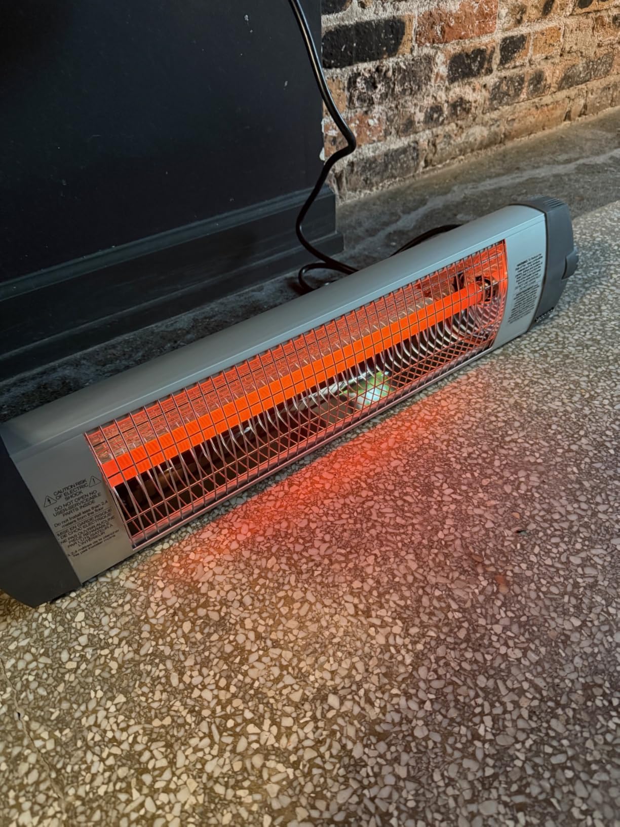 Econat 1500W Infrared Heater, Wall or Ceiling Mount, Indoor/Outdoor Electric Patio Heater, Adjustable Thermostat, Silver customer photo 1