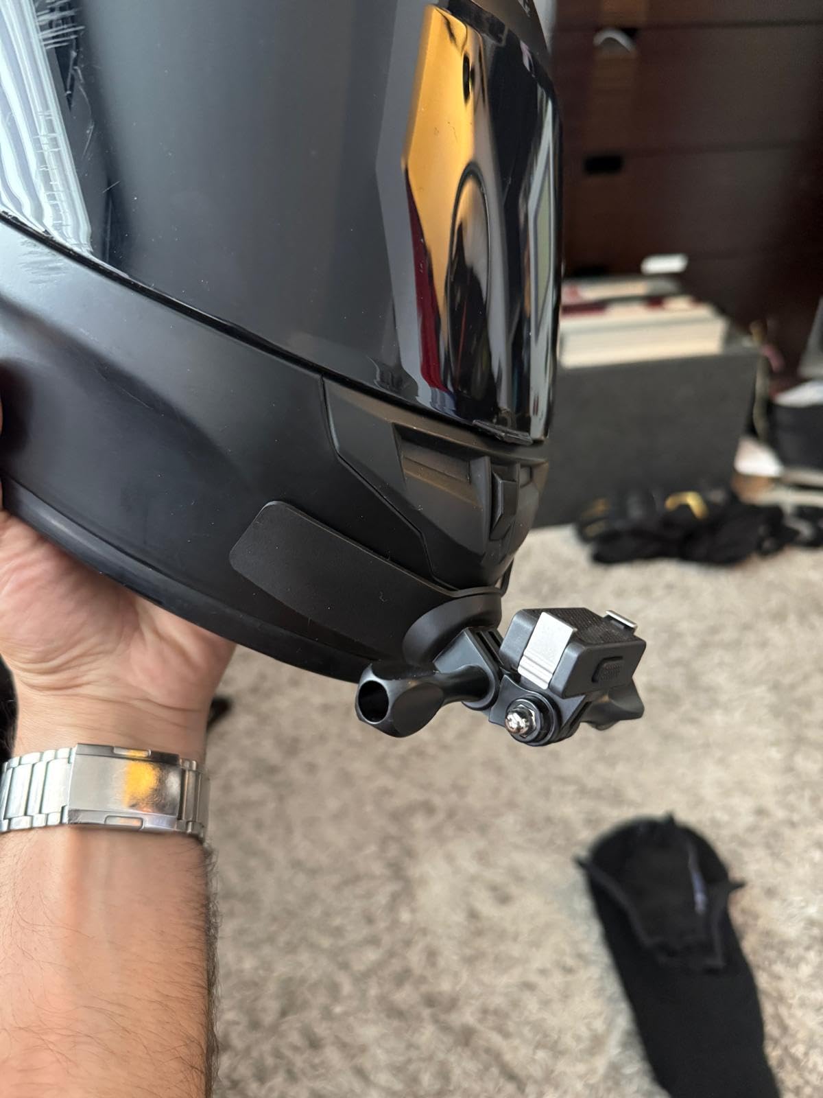 Suptig Helmet Chin Mount Helmet Mount for GoPro Max Hero 13 12 11 10 9 8 Insta360 X5 X4 DJI Osmo Nano Action 3 4 5 Pro 6, More Action Camera, Bike Holder Mount, Motorcycle Helmet Chin Mount(2 Pack) customer photo 2
