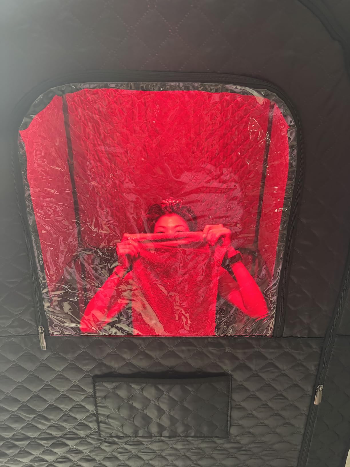 MIXC Upgraded Low EMF Infrared Sauna Box - Ideal for Relaxation & Detoxification | Includes Folding Chair | Multi-Layer Full-Body Sauna Tent for Home, Spa, Indoor, Outdoor & Gym Use (Infrared Version) customer photo 2