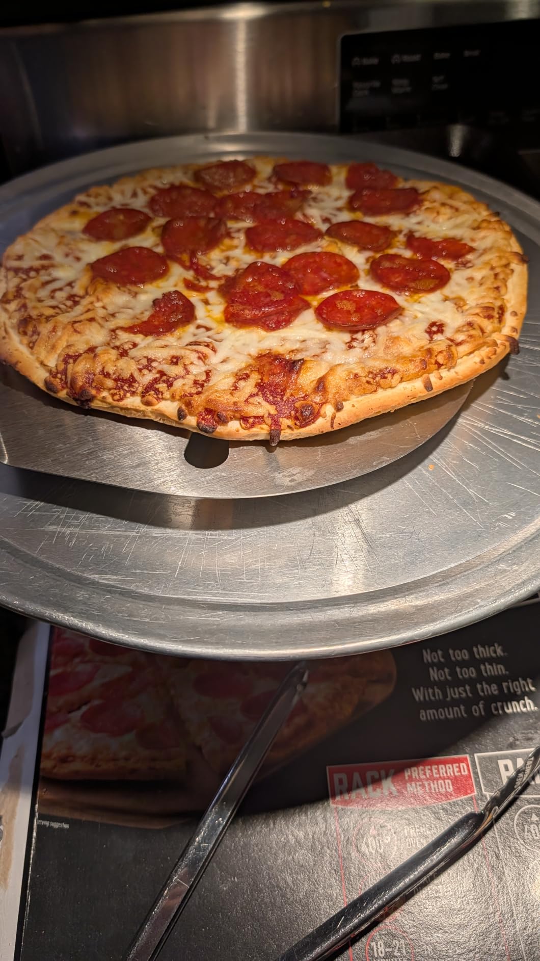 8 Inch Pizza Peel Turning, Joyfair Perforated Pizza Turner with Long Detachable Handle, Stainless Steel Spatula Paddle for Rotating Sliding, Metal Tools Oven Accessories, Easy Cleanup (SS Handle) customer photo 2
