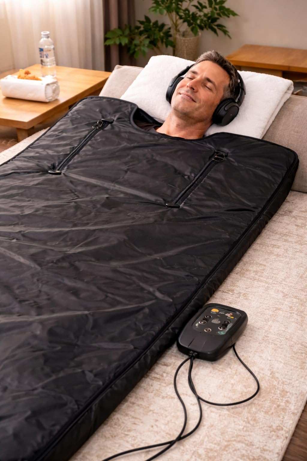 Infrared Sauna Blanket for Home: Portable Full Body Detox Wrap with Deep Heat Relaxation - Adjustable 86-176 F Far Infrared Therapy 20-60 Min Timer Waterproof Foldable Design 71 x 31.5 Inch customer photo 1