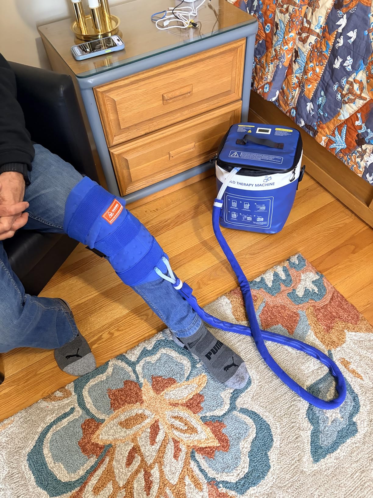 Cold Therapy Machine for Knee, Ice Machine with Timer Temp Cryotherapy Pain Relief Joint Specific Knee Pad 3 Adjustable Straps, Quiet Pump, Pressure Regulator, Leak Proof for Injuries Recovery customer photo 2