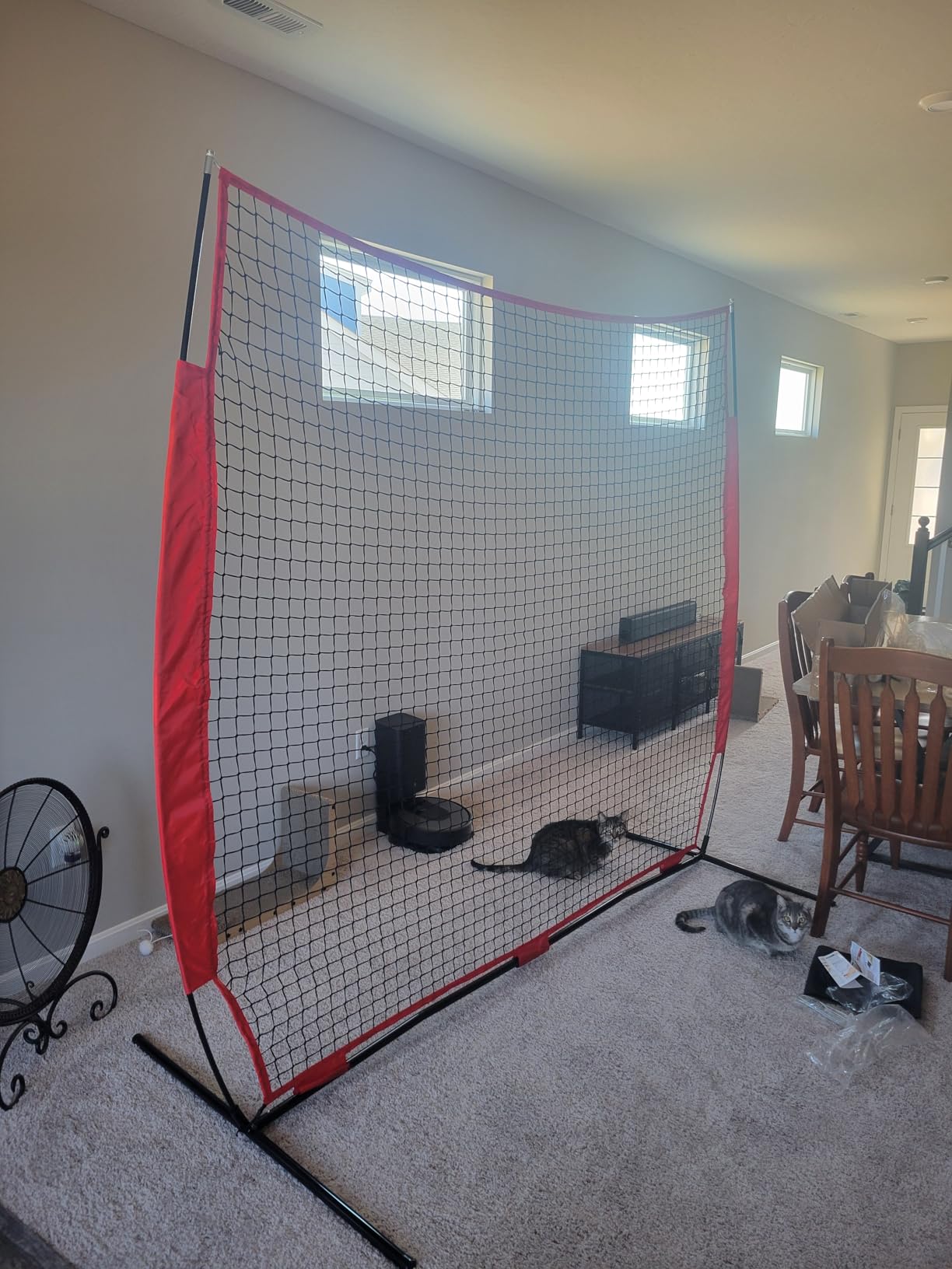 7x7/16x10/20x10ft Backstop Net, Ball Stop Net with Handbag, Fix Sports Net Barrier by 4 Spike&2 Sandbag, Sports Practice Barrier Net for Baseball, Softball, Lacrosse Train, Backstop Net for Backyard customer photo 2