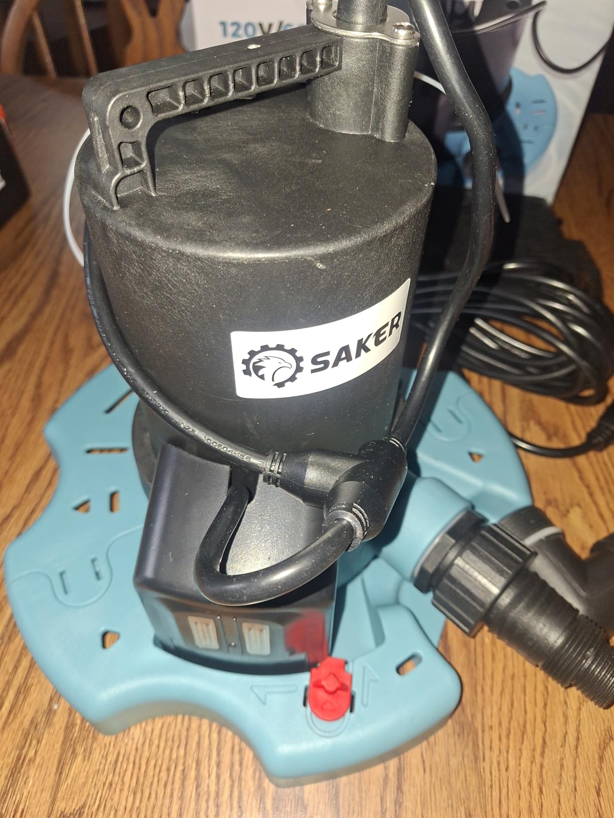 Saker 1/4 HP Pool Cover Pump,Automatic On/Off,2377 GPH Submersible Water Pump,3/4