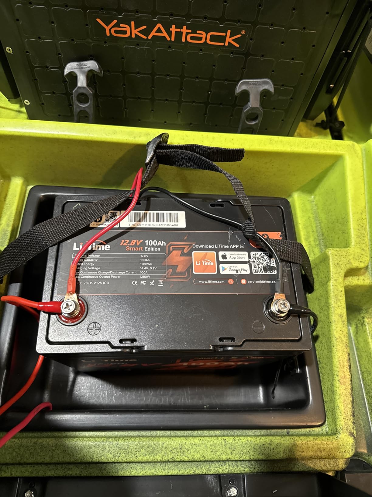 LiTime 12V 30Ah Ice Fishing & Portable Bluetooth LiFePO4 Battery, 12 Volt Mini Self-Heating Lithium Battery, 4000+ Deep Cycle, Built-in BMS, Low-Temp Protection for Fish Finder, Kayak, Camping customer photo 2