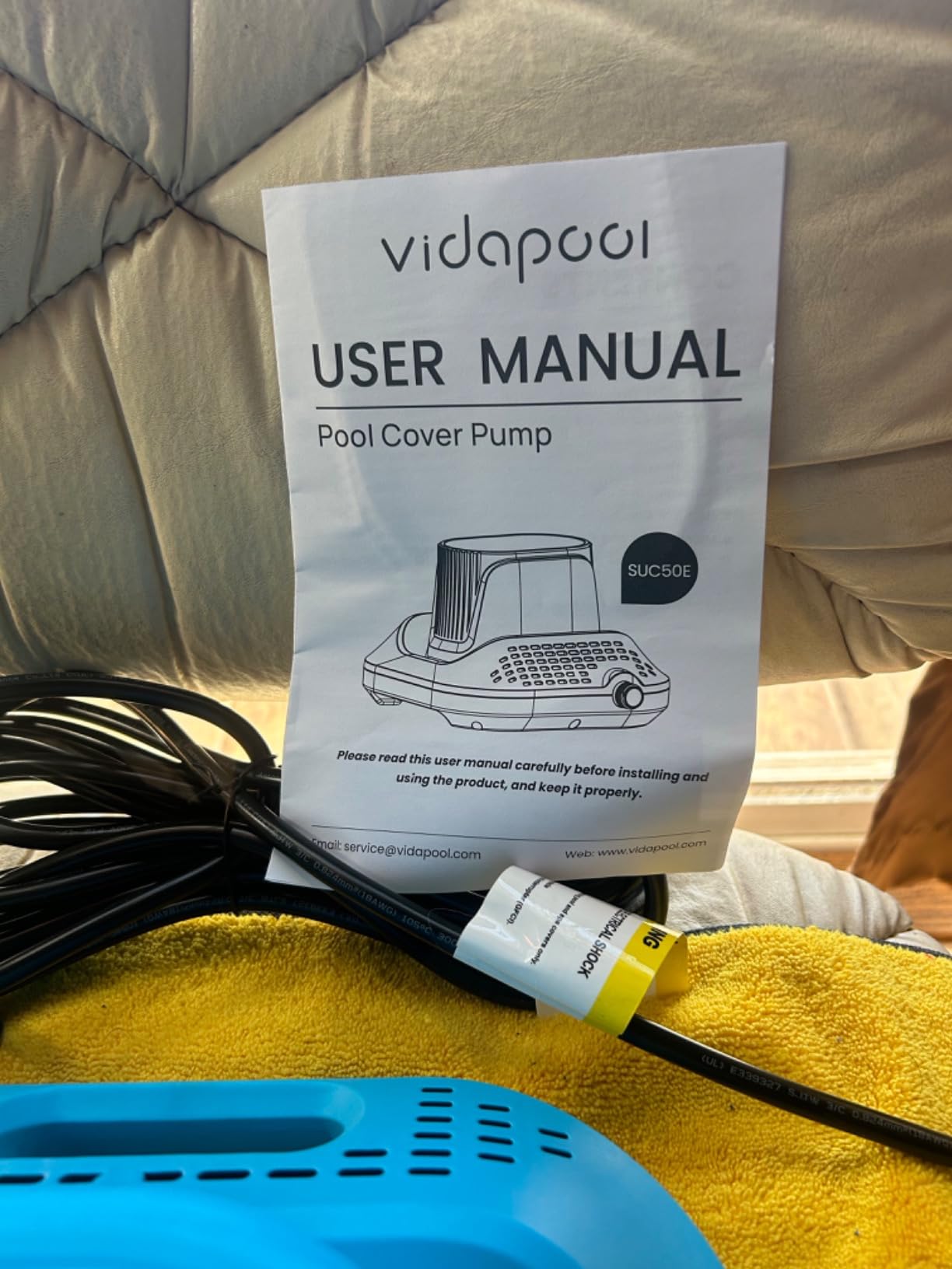 1/2 HP Pool Cover Pump Automatic On Off, Submersible Sump Pump Inground/Above Ground, 2169 GPH Water Removal Pump with 25 Feet Power Cord for Swimming Pool, Pond, Basement, Window Well, Blue customer photo 2