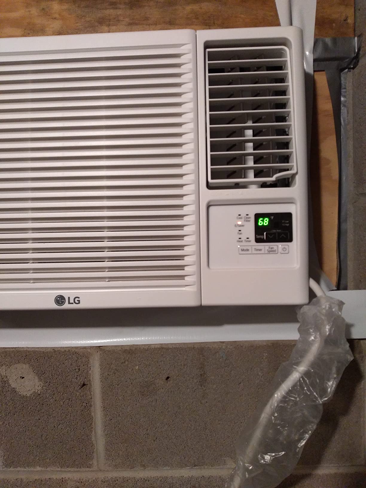 LG 7,500 BTU Window Air Conditioner with Supplemental Heat, Cools 320 Sq.Ft. (16' x 20' Room Size), Electronic Controls with Remote, 2 Cooling, Heating & Fan Speeds, Slide In-Out Chassis, 115V customer photo 1